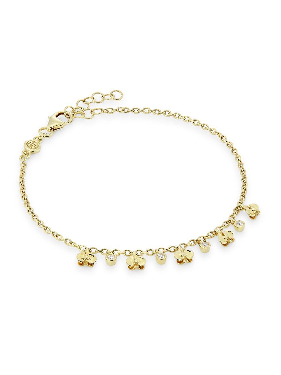 Womens Kidea 18K Yellow Gold, Enamel & 0.06 TCW Diamonds Charm Bracelet Product Image