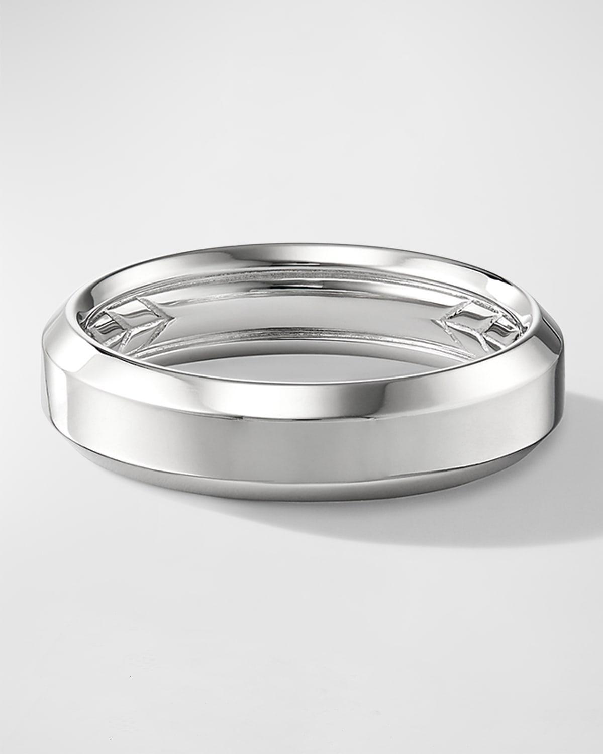 David Yurman Mens 18K White Gold Beveled Band Product Image