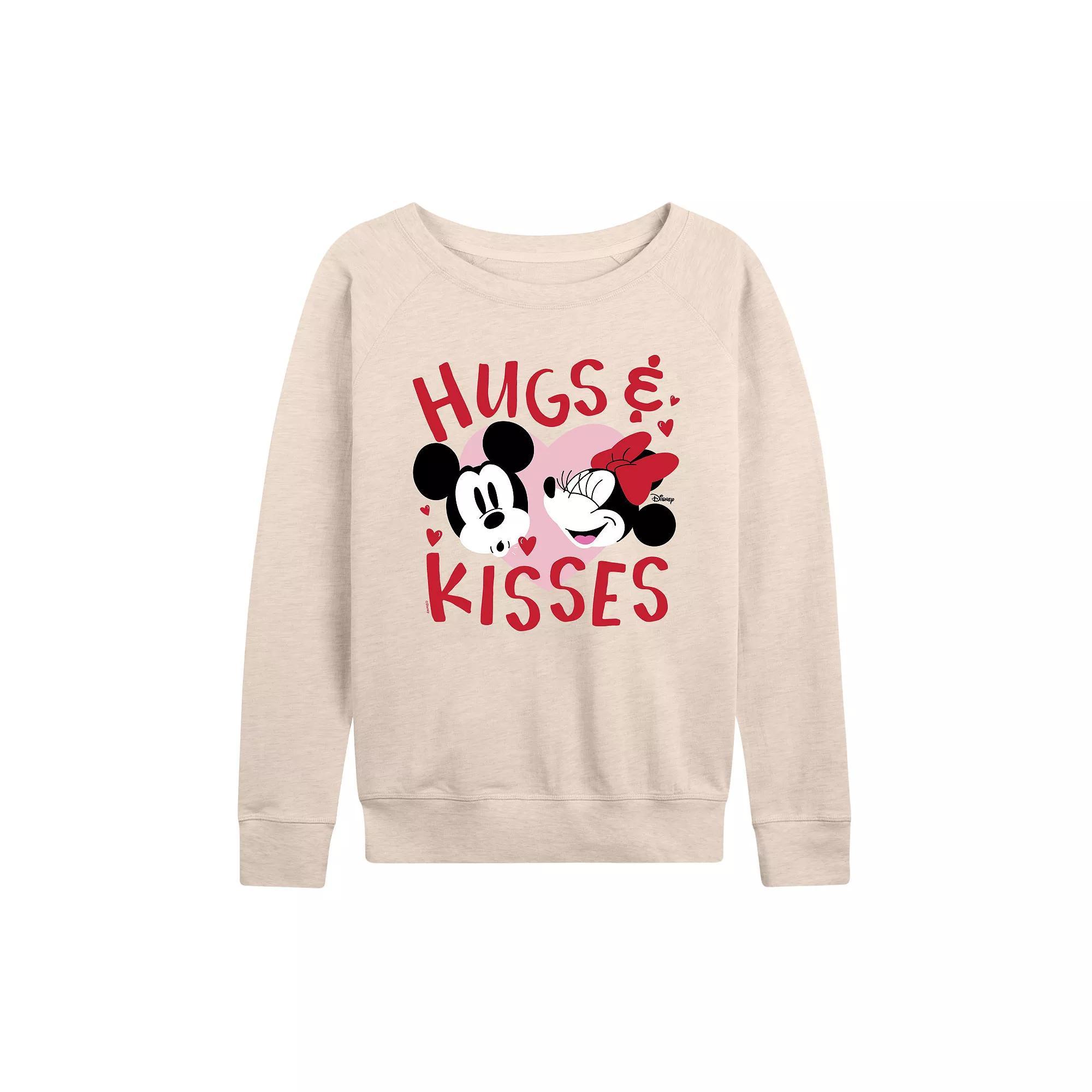 Disneys Mickey and Minnie Mouse Womens Hugs & Kisses French Terry Long Sleeve Tee Product Image