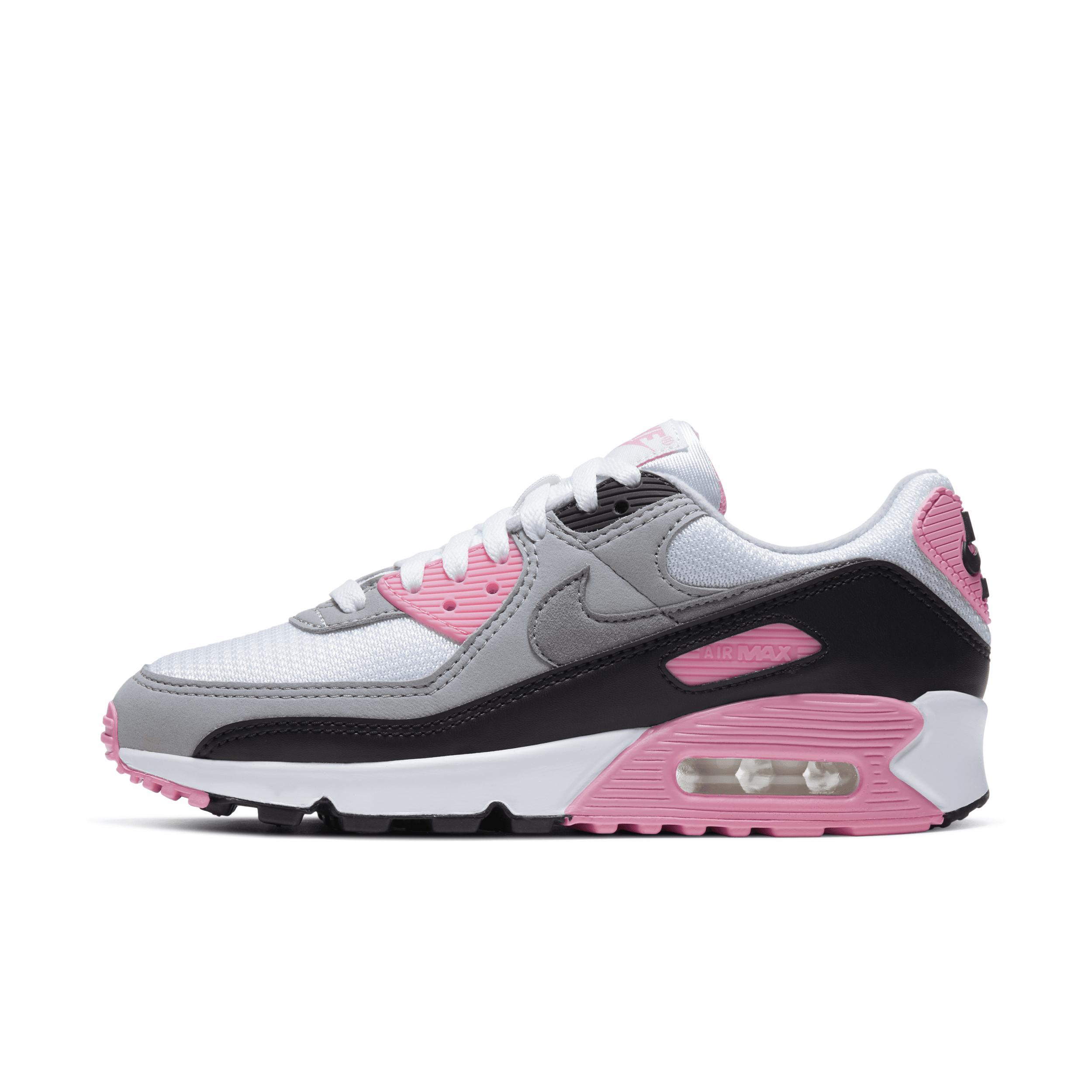 Nike Air Max 90 sneakers in gray and pink rose Product Image