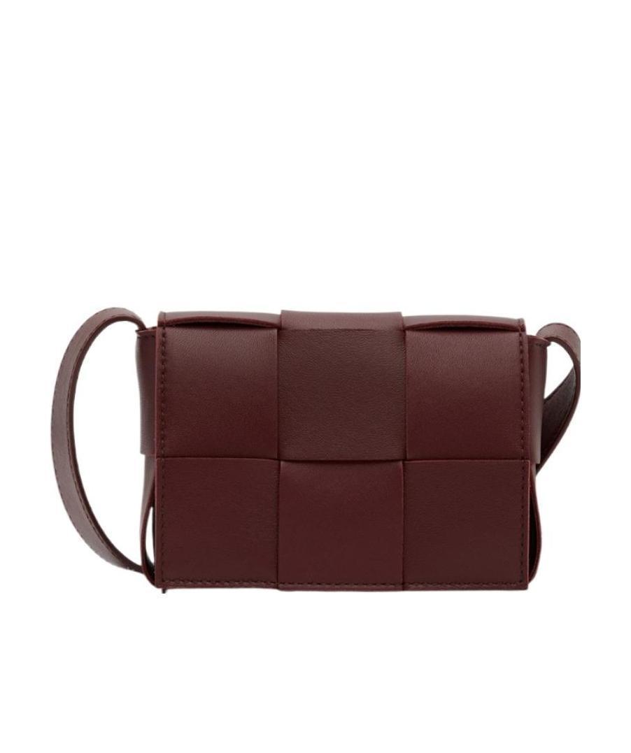 BOTTEGA VENETA Mini Cassette Knitted Shoulder Bag In Red Product Image