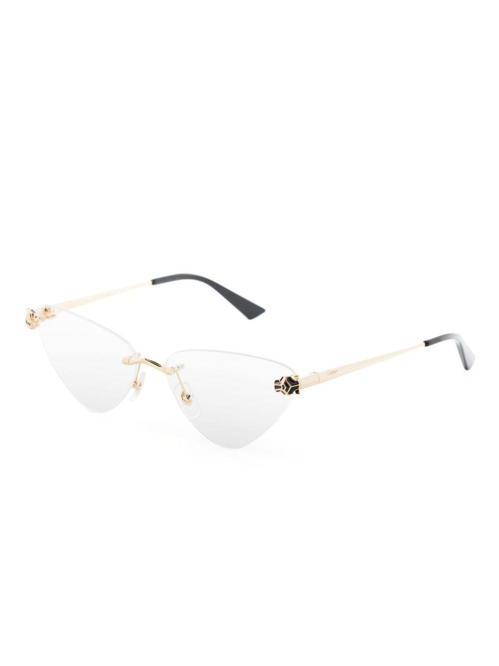 cat eye-frame metallic glasses Product Image