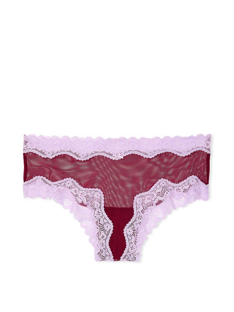 Tease Mesh Lace-Trim Cheeky Panty Product Image