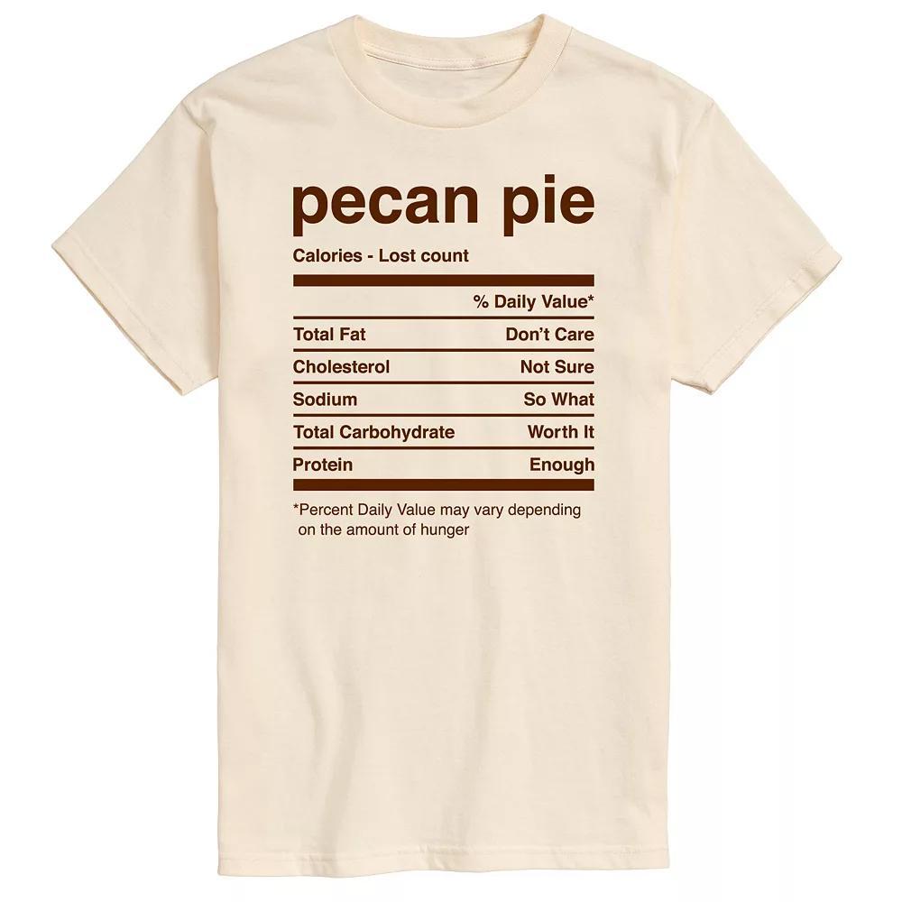 Mens Pecan Pie Nutritional Facts Graphic Tee Product Image