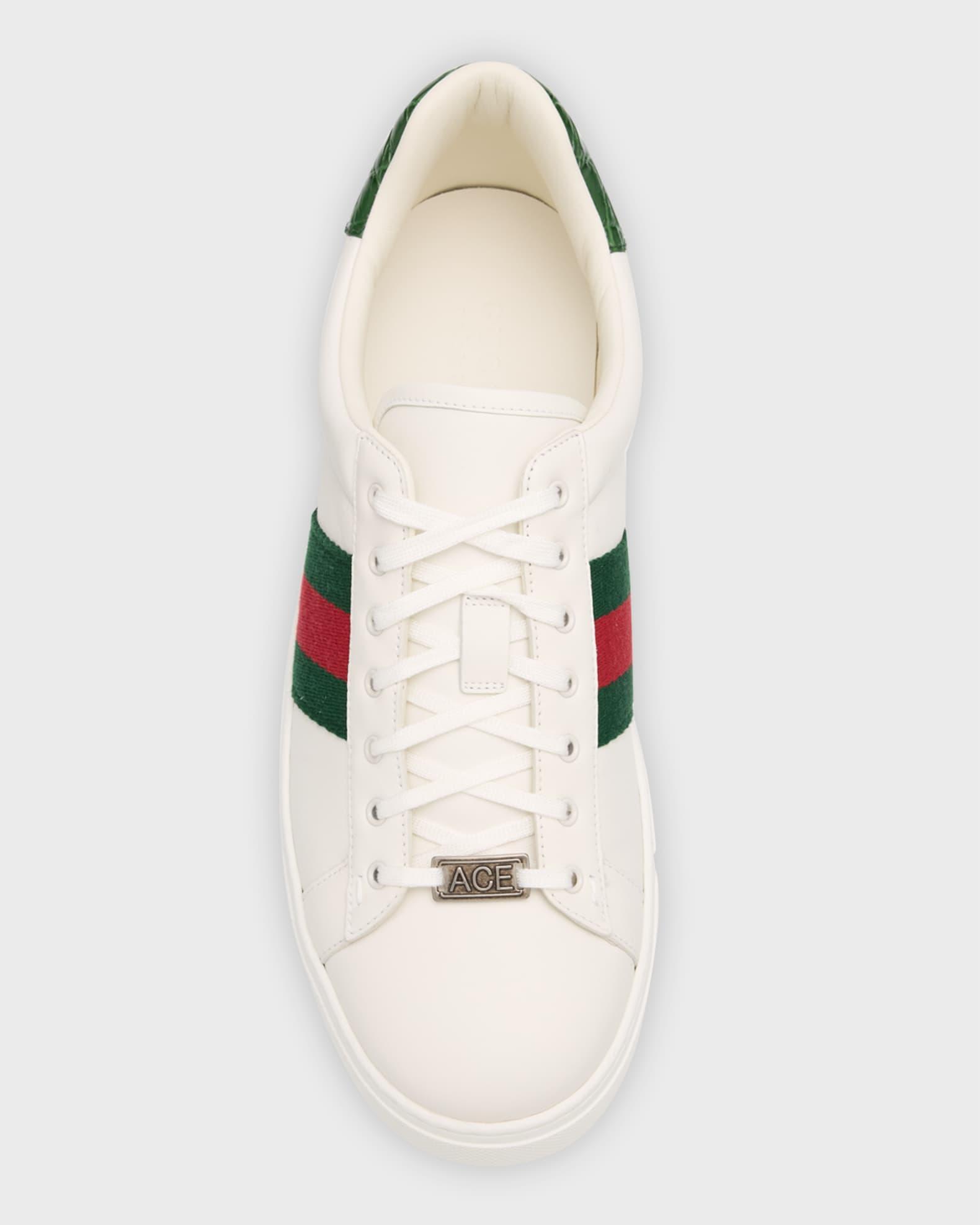 Men's Ace Leather Web Low-Top Sneakers Product Image