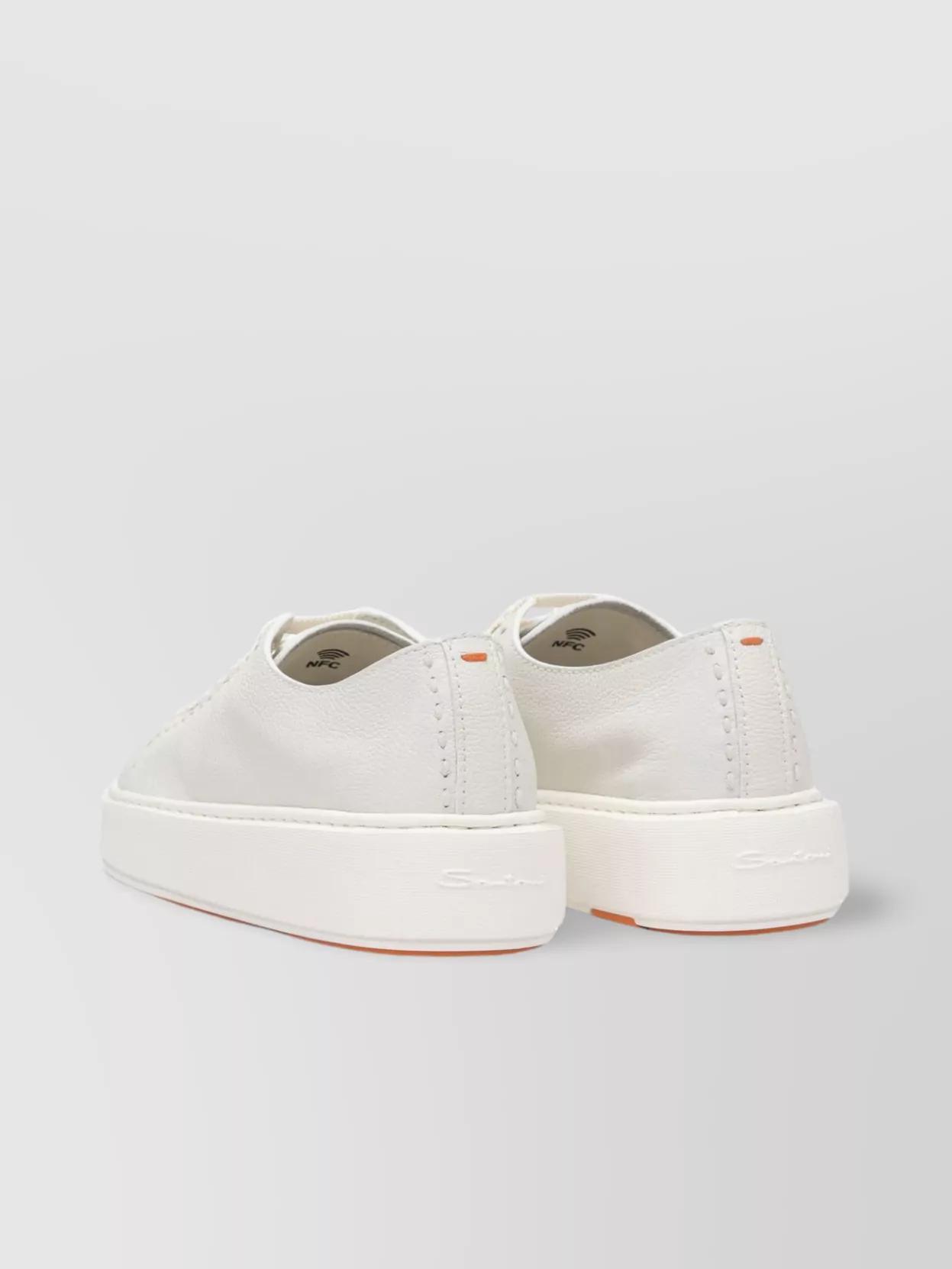SANTONI Low-top Rubber Sole Sneakers With Stitch Detailing Product Image