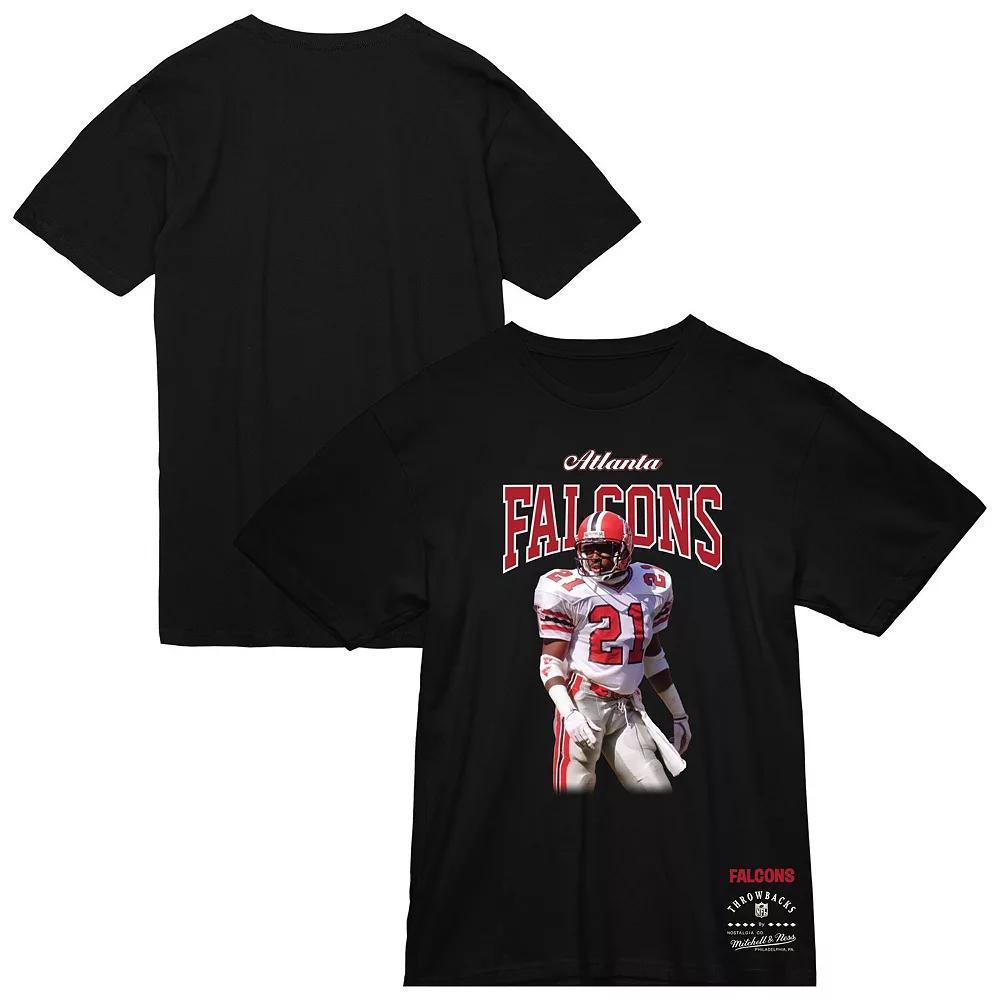 Men's Mitchell & Ness Deion Sanders Black Atlanta Falcons Sideline Retired Player T-Shirt, Size: Large Product Image