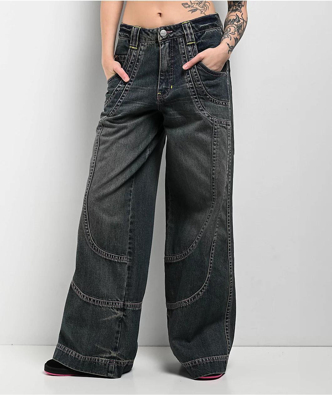 A.LAB Analog Curved Blue Wash Rave Jeans Product Image
