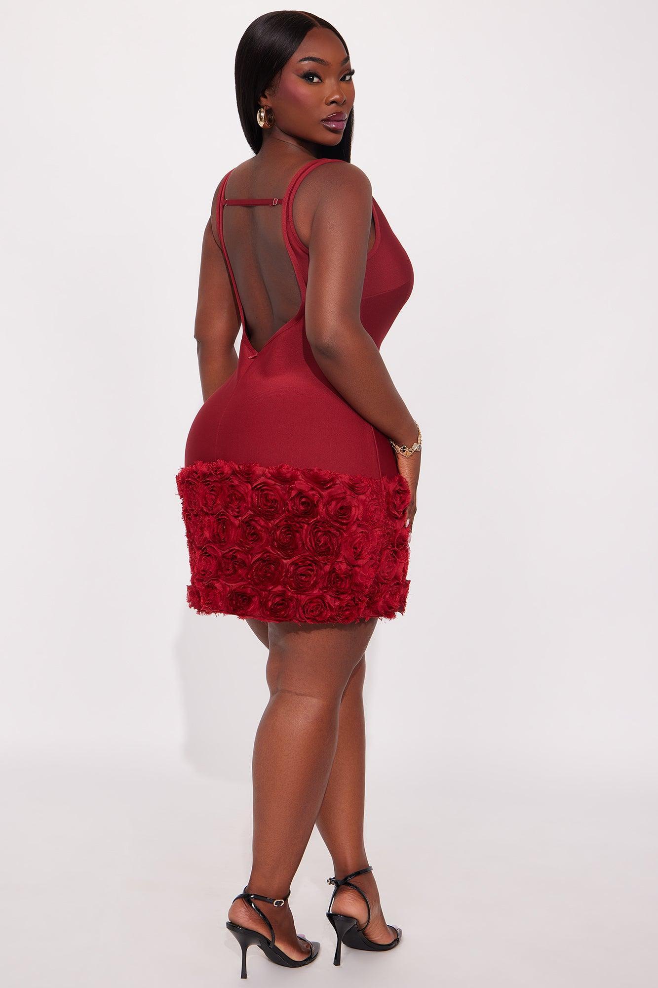 Rosie Ruffle Bandage Mini Dress - Red Product Image