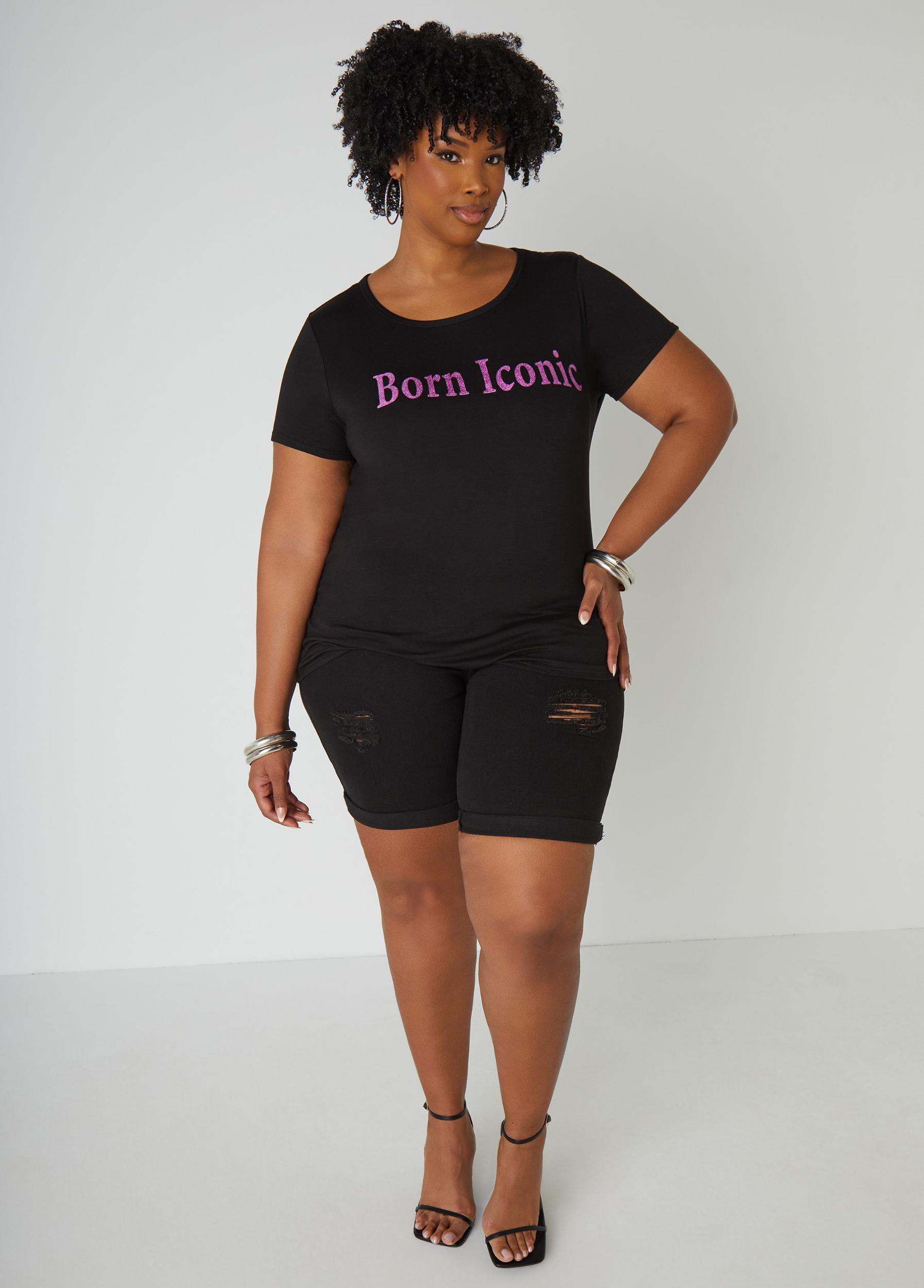 Born Iconic Glittered Graphic Tee Product Image