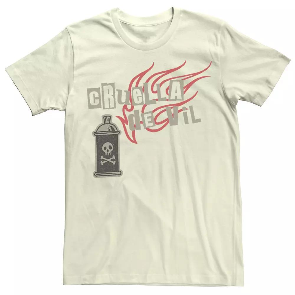 Disney's Cruella De Vil Men's Spray Paint Logo Tee, Size: XXL, White Product Image