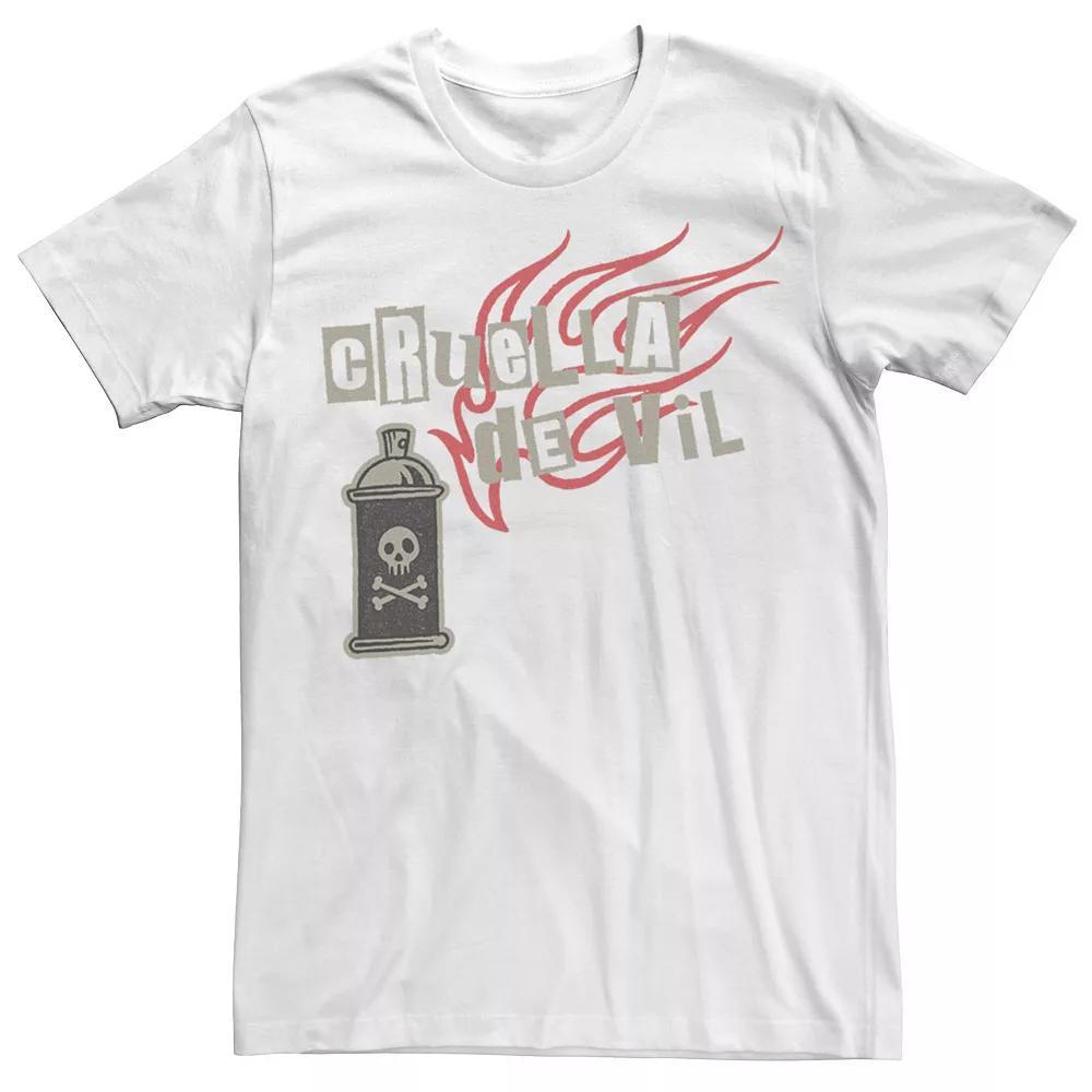 Disney's Cruella De Vil Men's Spray Paint Logo Tee, Size: XXL, White Product Image