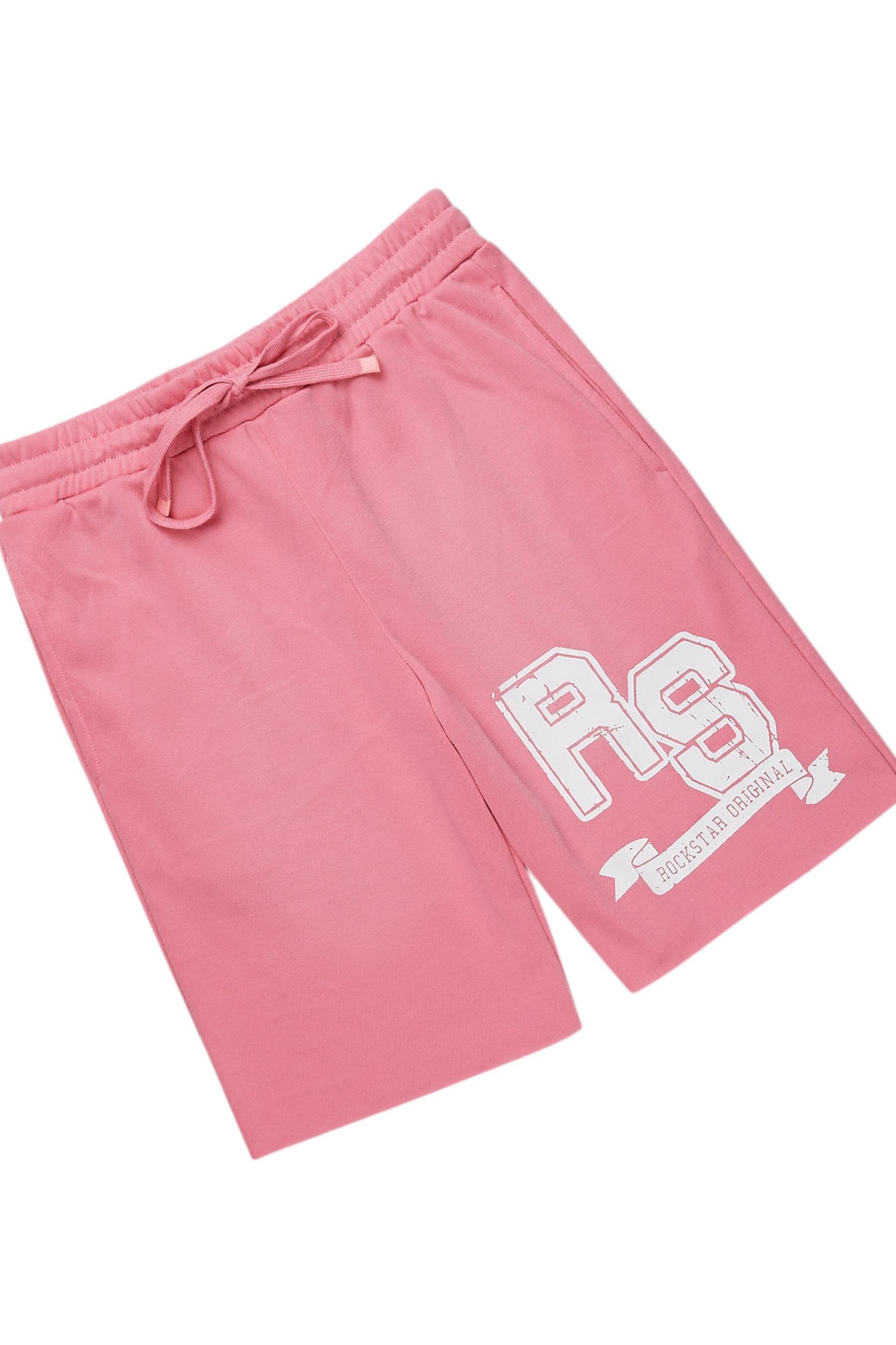 Tenita White/Pink T-Shirt Short Set Female Product Image