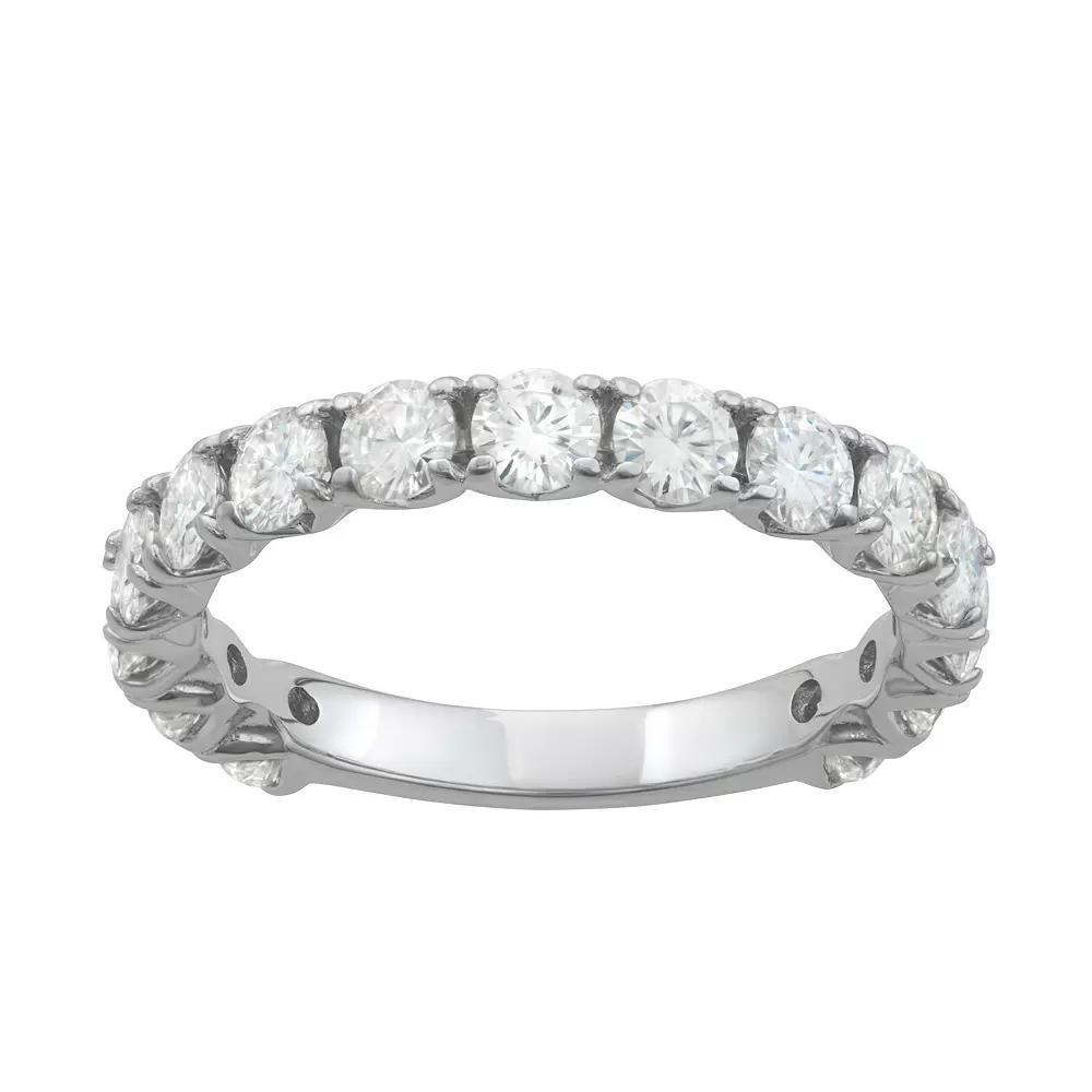 Charles & Colvard 14k Gold 1 1/2 Carat T.W. Lab-Created Moissanite Wedding Band, Women's, Size: 5, White Product Image