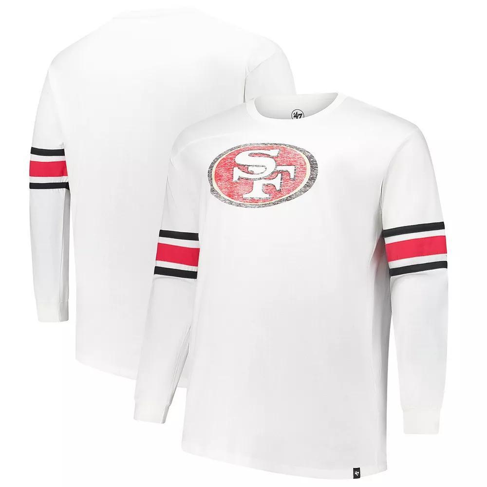 Men's '47 White San Francisco 49ers Big & Tall Premier Brex Long Sleeve T-Shirt, Size: 2XLT Product Image
