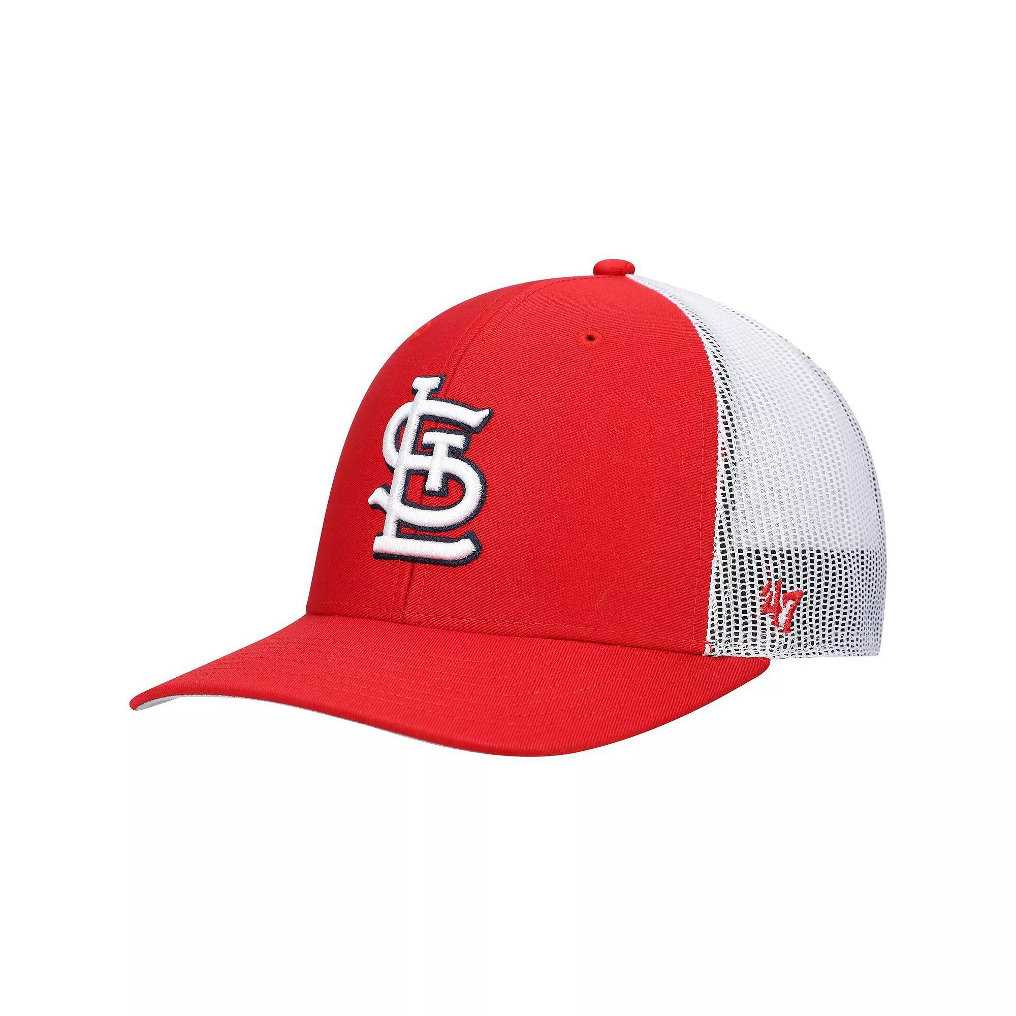Mens 47 /White St. Louis Cardinals Primary Logo Trucker Snapback Hat Product Image