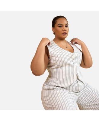 Rebdolls Womens Tillie Stripe Button Front Vest Product Image