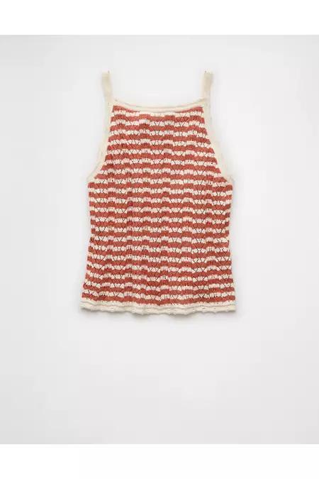 AE High Neck Crochet Tank Top Womens Product Image