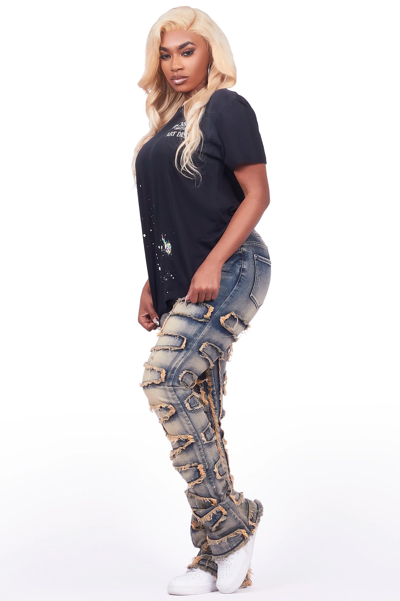 Laahanti Black/Tint T-Shirt & Jean Set Female Product Image