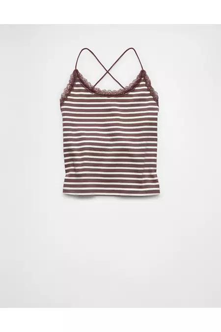 AE Strappy Go Lucky Cropped Lace Tank Top Women's Product Image
