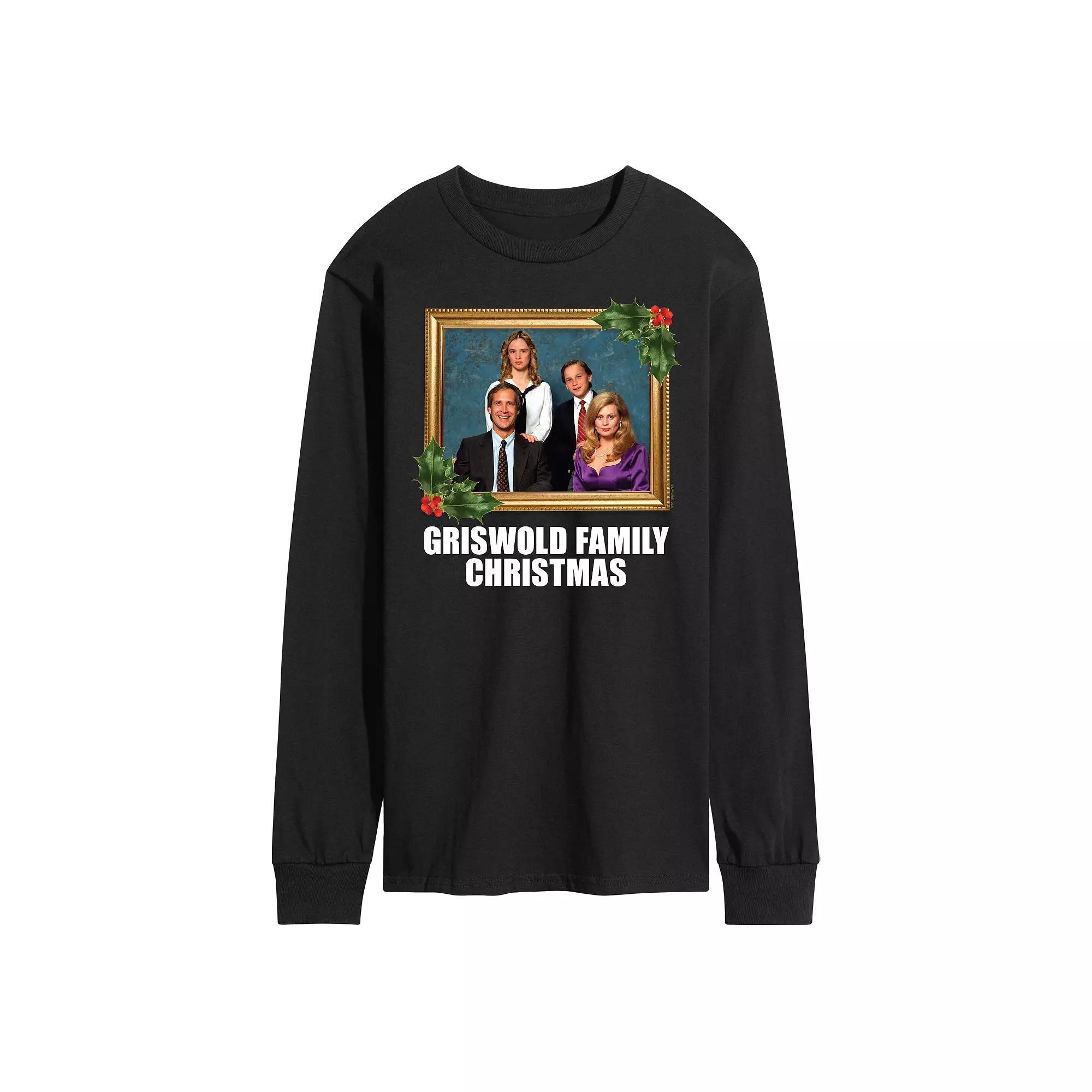 Mens National Lampoons Christmas Vacation Family Picture Long Sleeve Graphic Tee Product Image