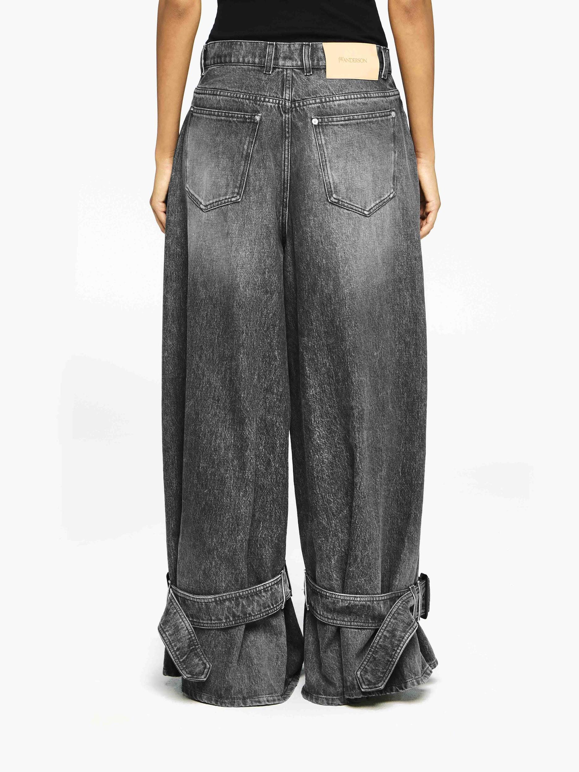 BUCKLED CUFF DENIM JEANS Product Image