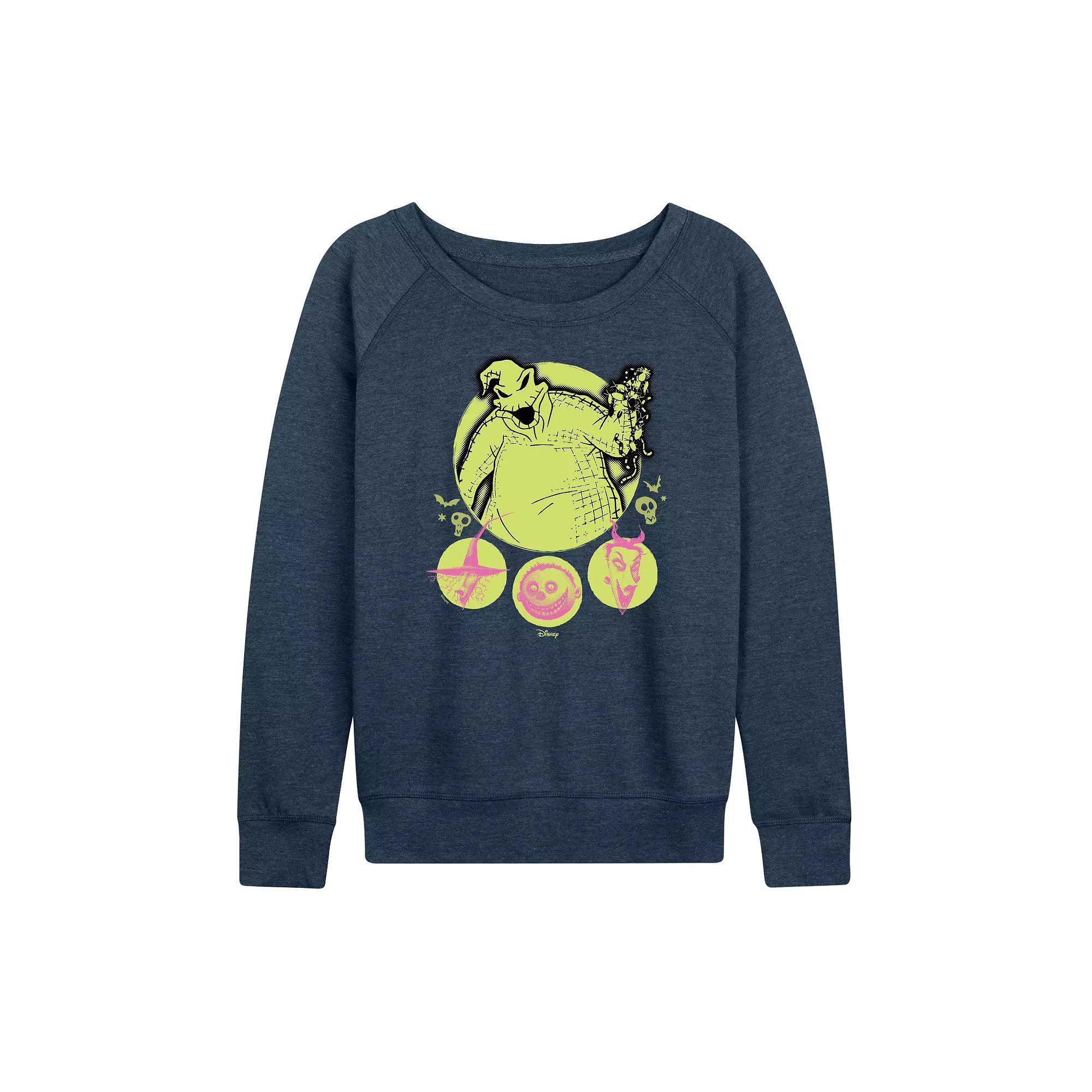 Disneys Nightmare Before Christmas Oogie Boogie Womens French Terry Long Sleeve Tee Heather Grey Product Image