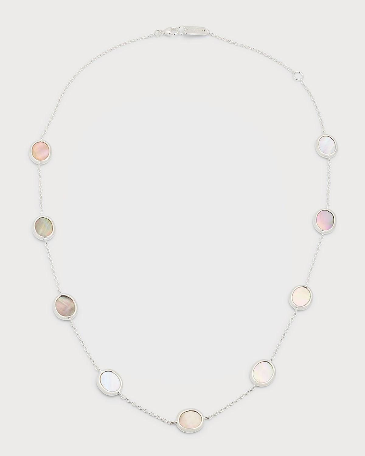 Womens Confetti Sterling Silver & Brown Shell Short Station Necklace Product Image