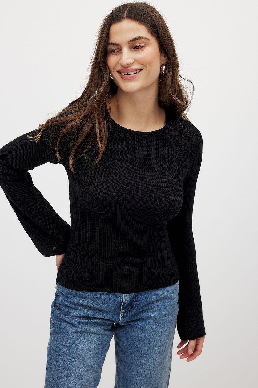 Open Back Lace Detail Knitted Top Product Image