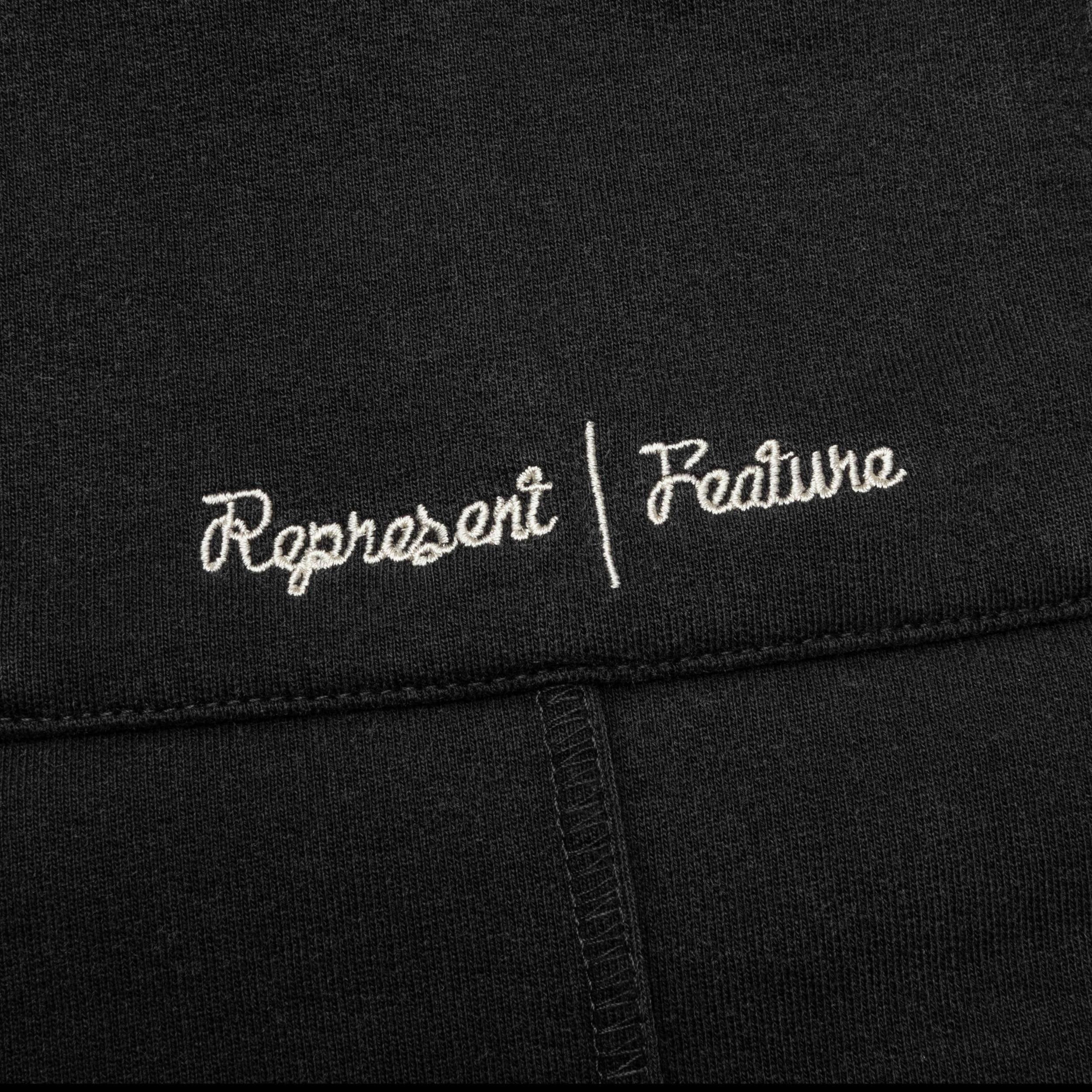 Feature x Represent Step Hem Sweatpants - Stained Black Male Product Image