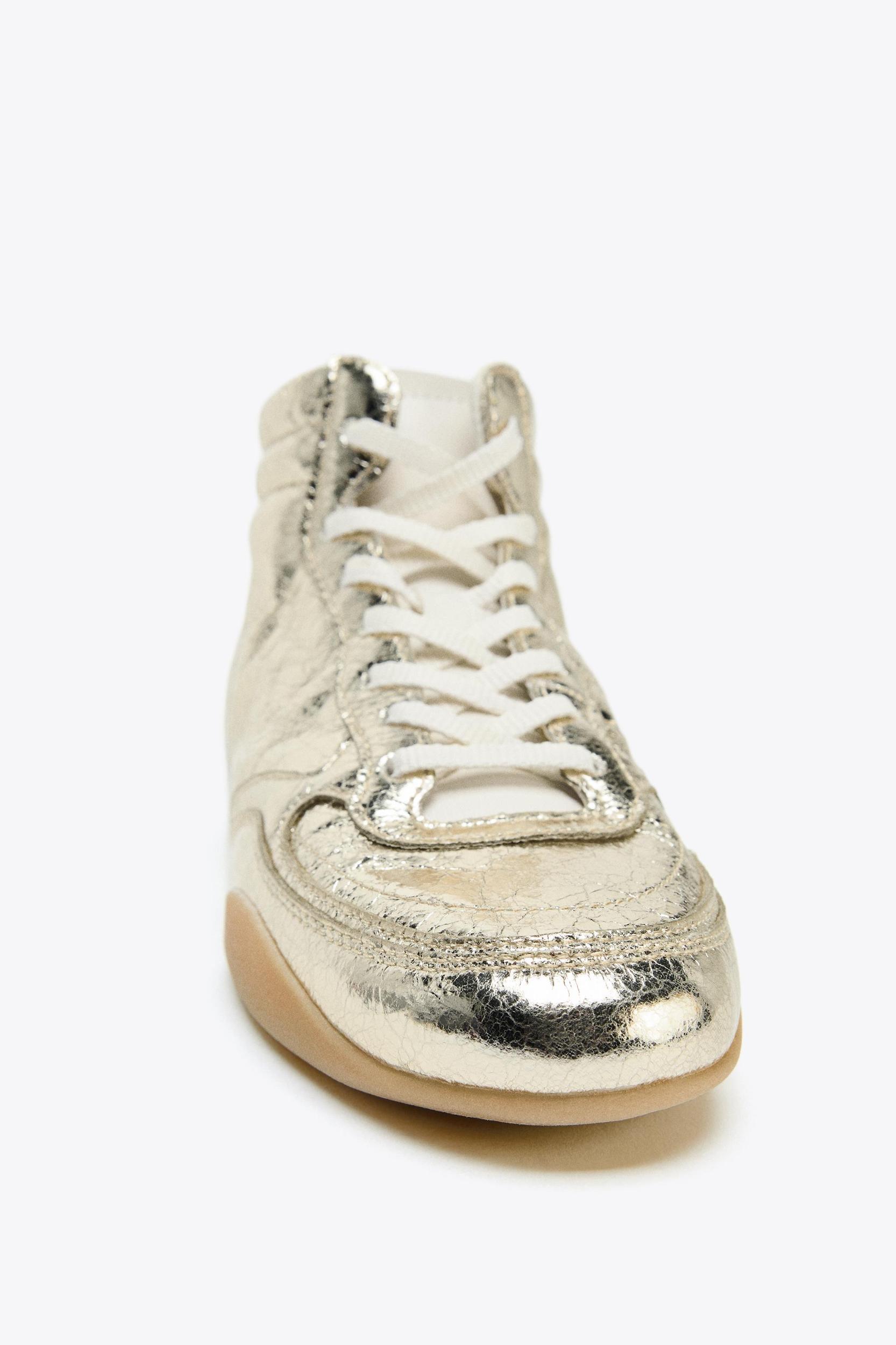 METALLIC EFFECT SNEAKER ANKLE BOOTS Product Image