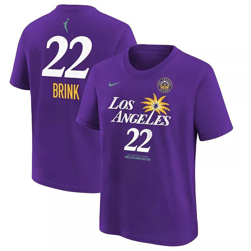 Unisex Nike Cameron Brink Purple Los Angeles Sparks 2024 WNBA Draft Name & Number T-Shirt, Adult Unisex Product Image