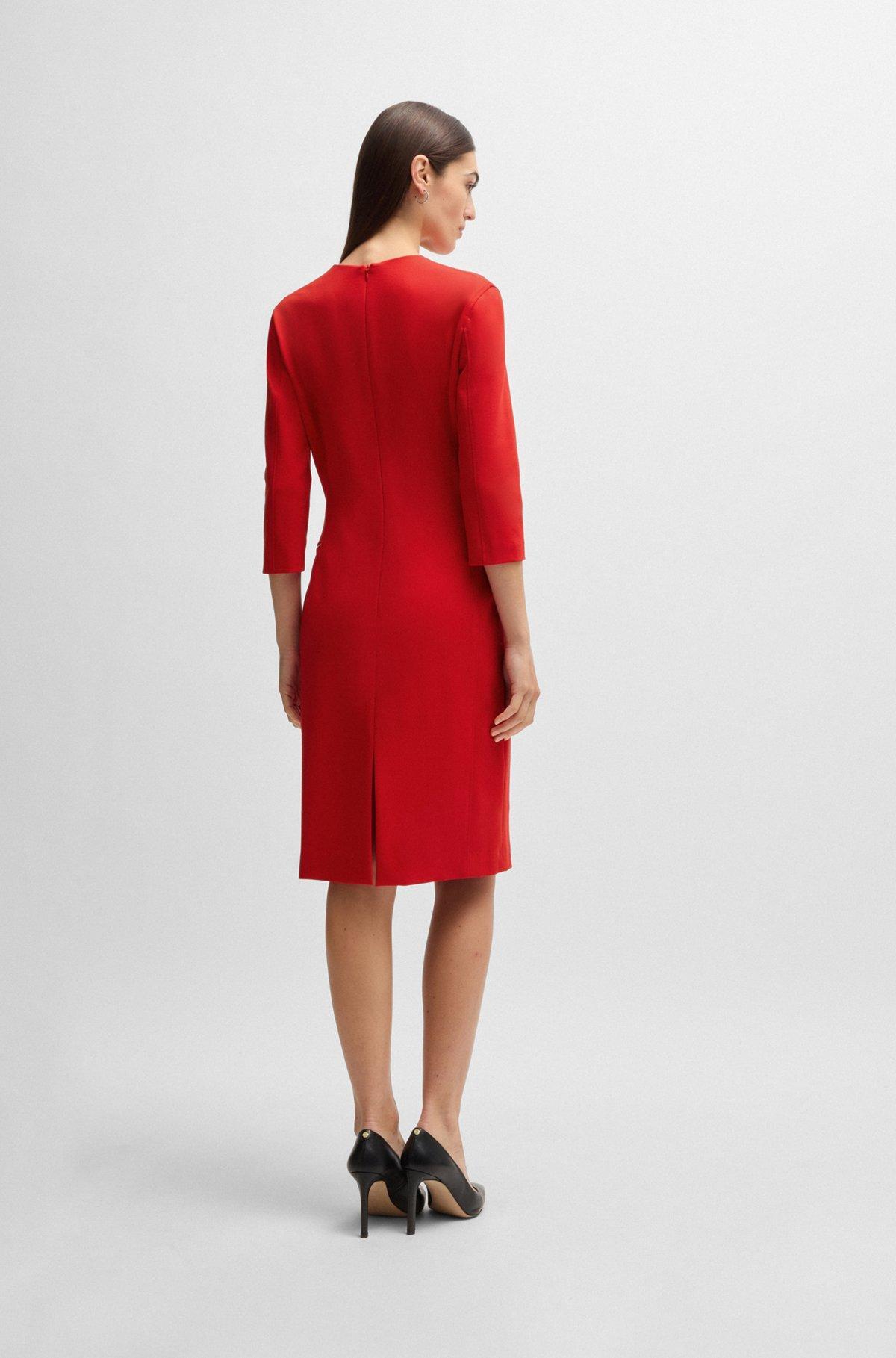 V-neck dress with zipped pockets and cropped sleeves Product Image