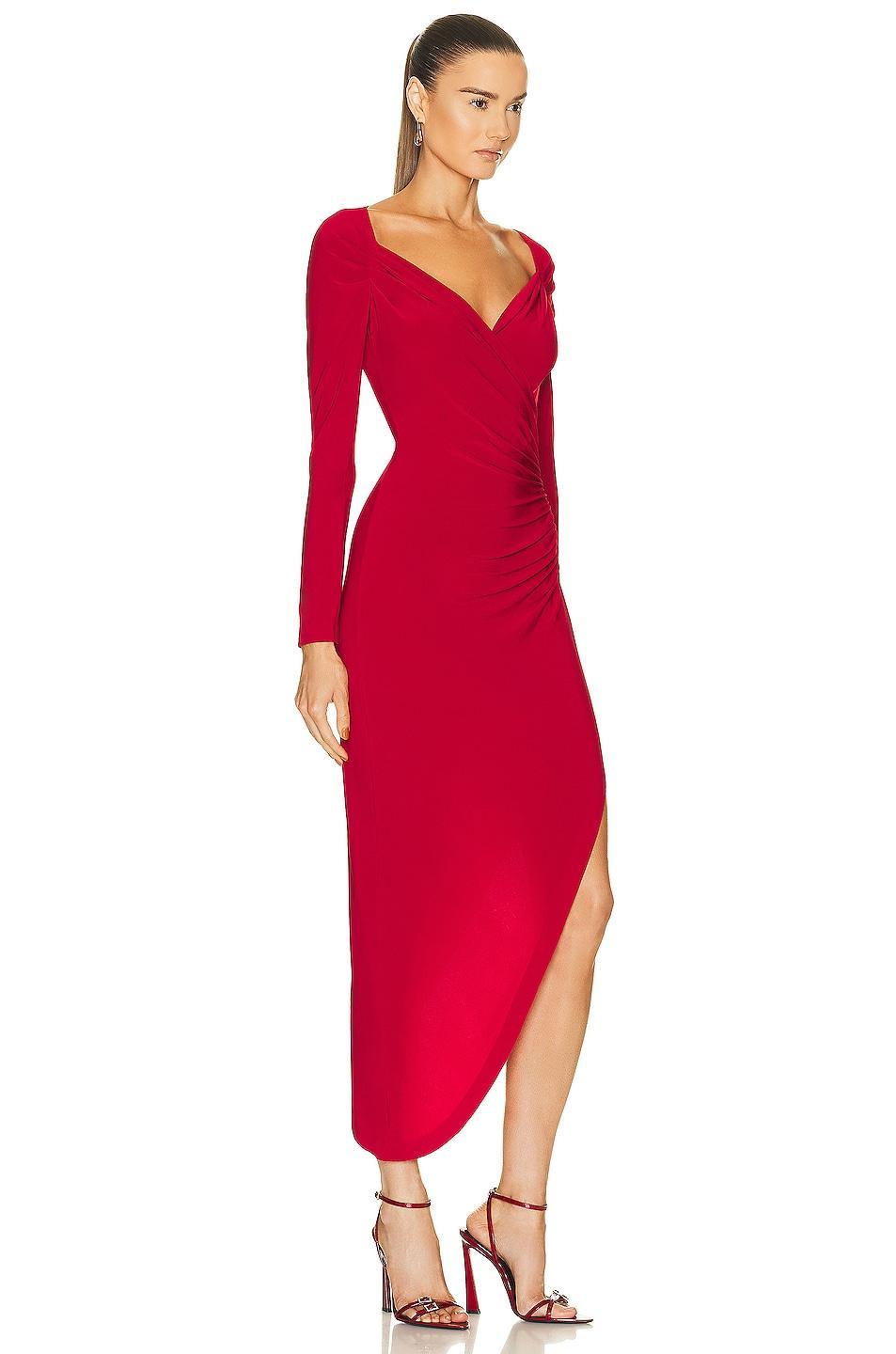 Norma Kamali Long Sleeve Sweetheart Side Drape Gown Product Image