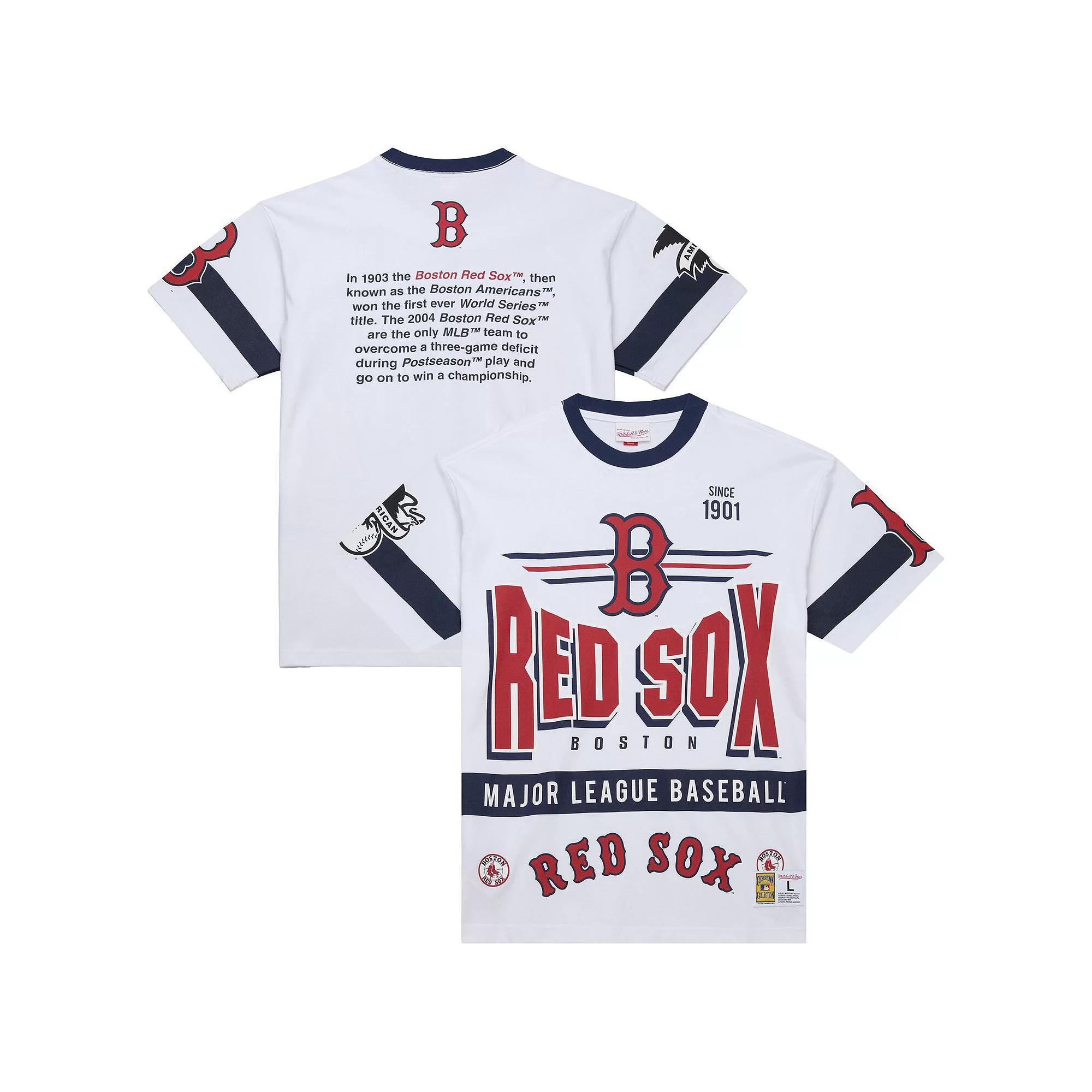 Men's Mitchell & Ness White Boston Red Sox Cooperstown Collection Team Origins Premium T-Shirt, Size: 2XL Product Image