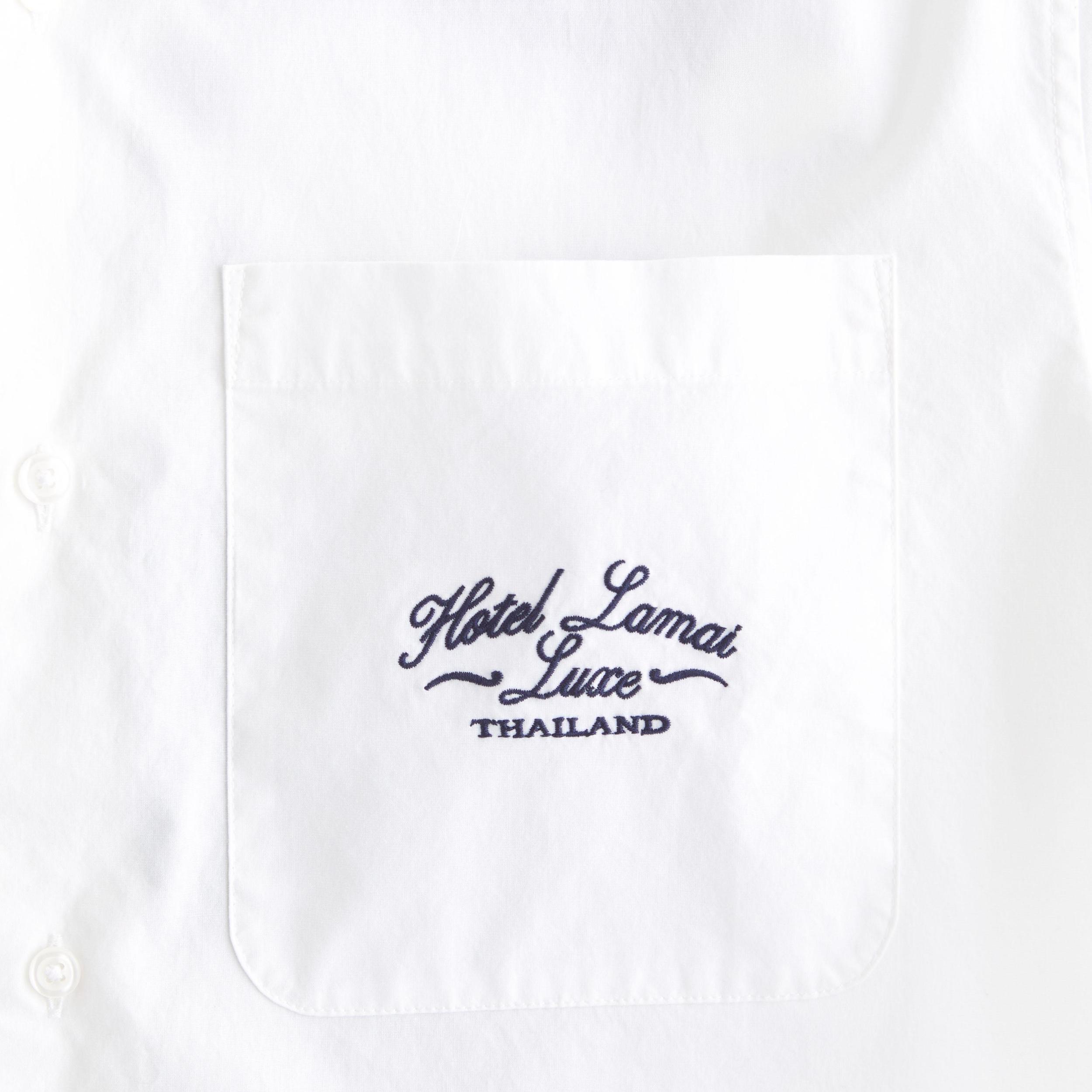 Short-Sleeve Cropped Embroidery Shirt Product Image