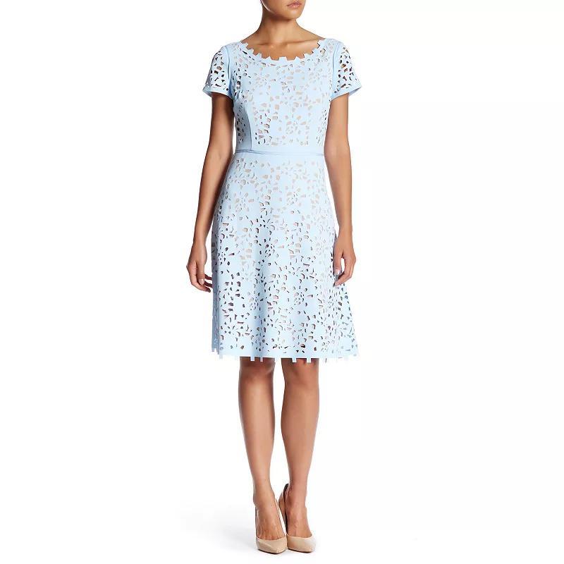 Women's Focus By Shani Cutout Fit & Flare Dress, Size: 2, Green Beige Product Image