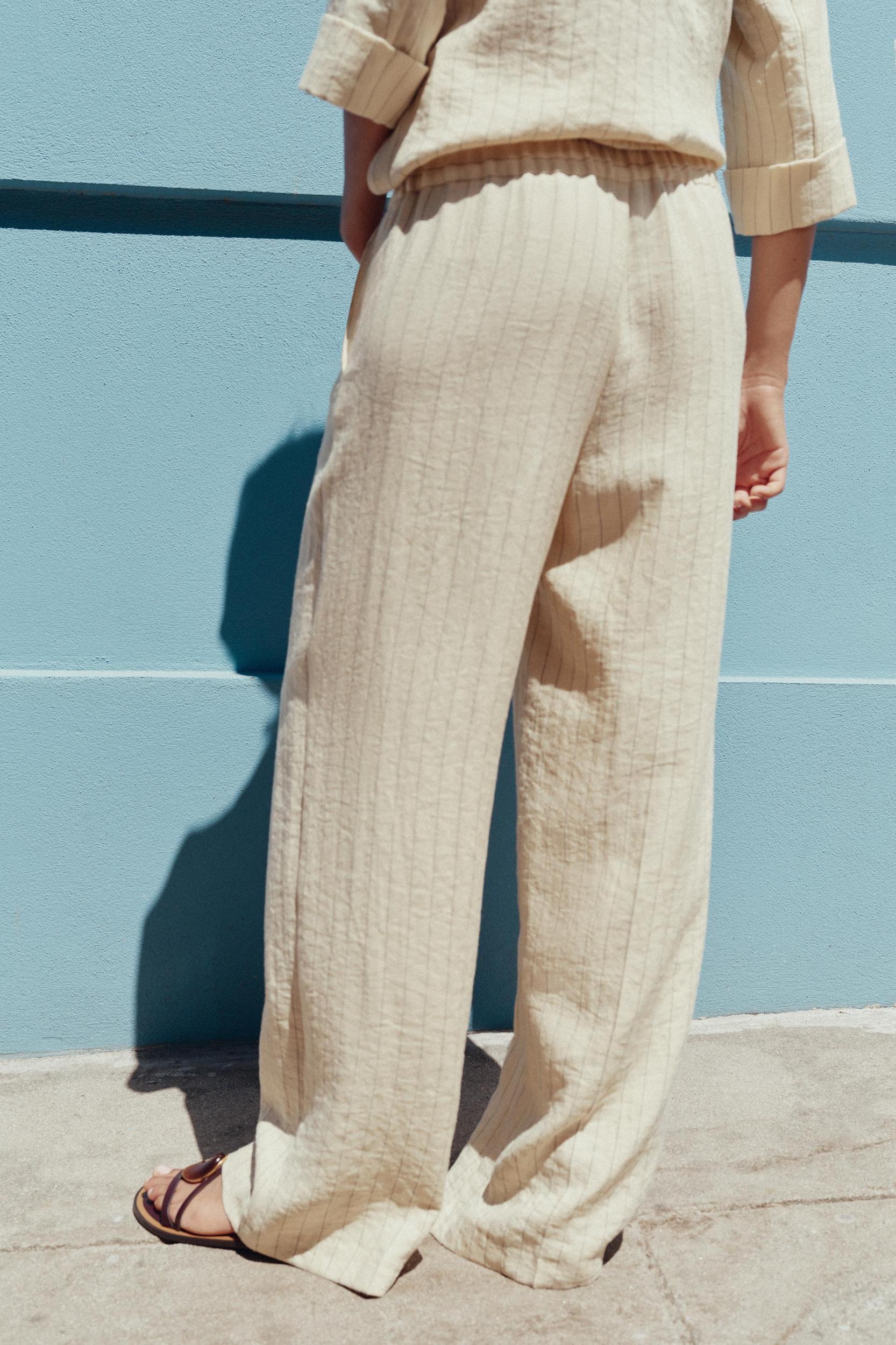 STRIPED STRAIGHT LEG PANTS Product Image