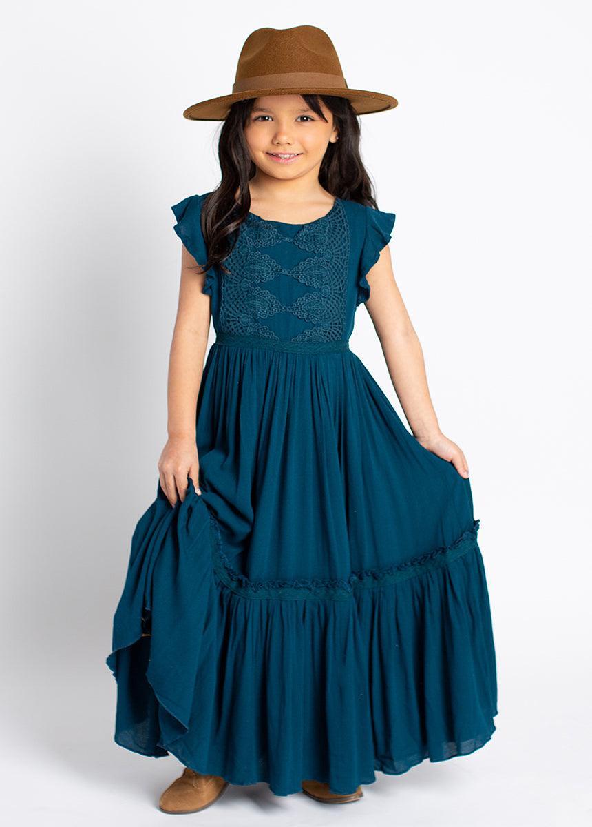 Viola Dress in Deep Ocean Girls Product Image