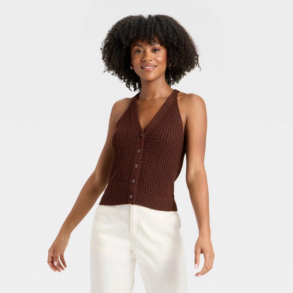 Women's Crochet Vest - A New Day™ Product Image