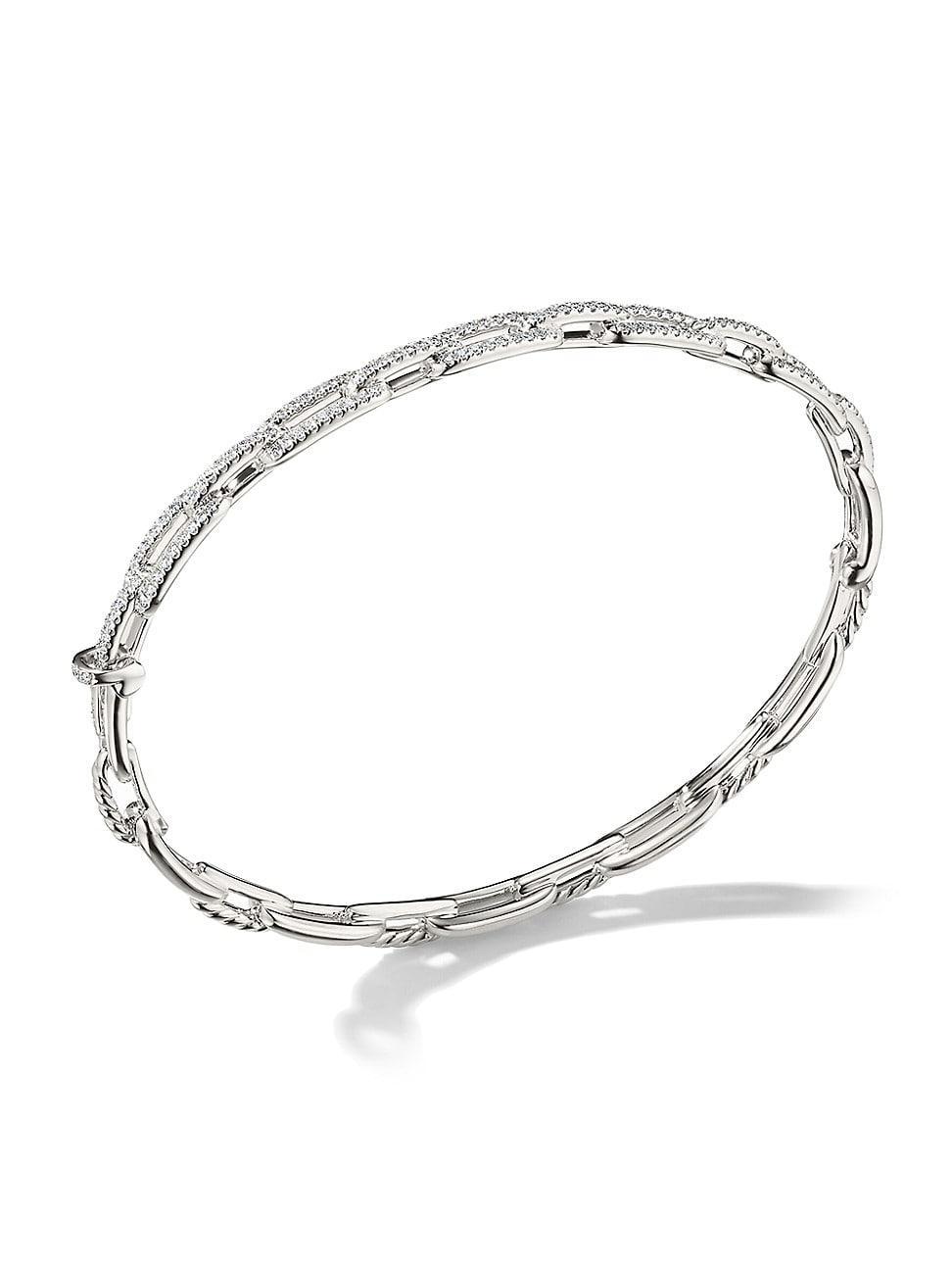 David Yurman Stax Chain Link Bracelet with Diamonds in 18K White Gold Product Image