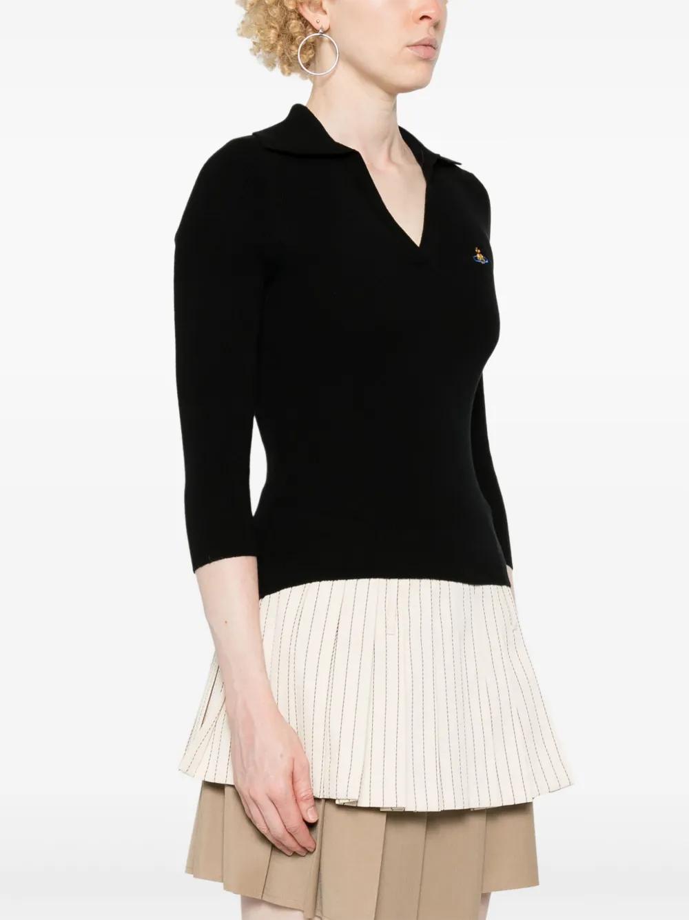 Orb-embroidered polo jumper Product Image