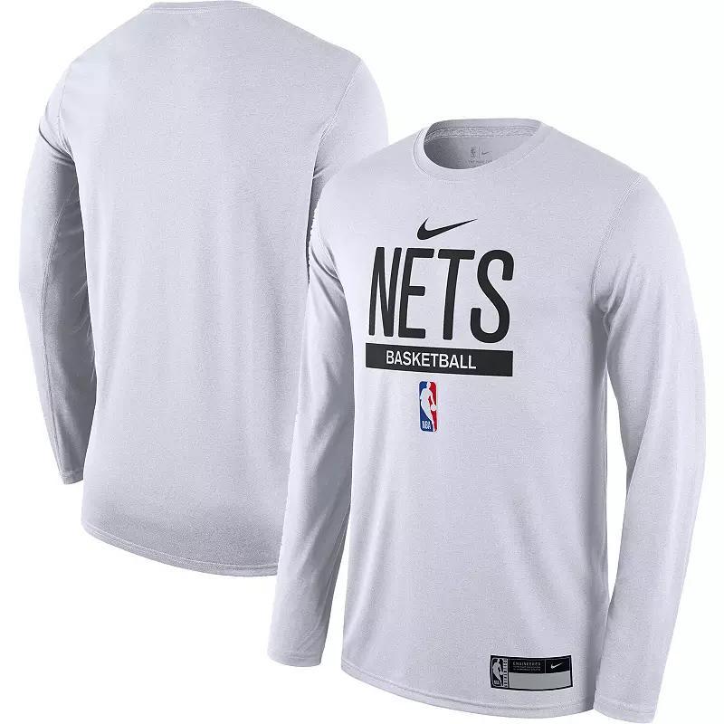 Men's Nike White Brooklyn Nets 2022/23 Legend On-Court Practice Performance Long Sleeve T-Shirt, Size: 3XL Product Image