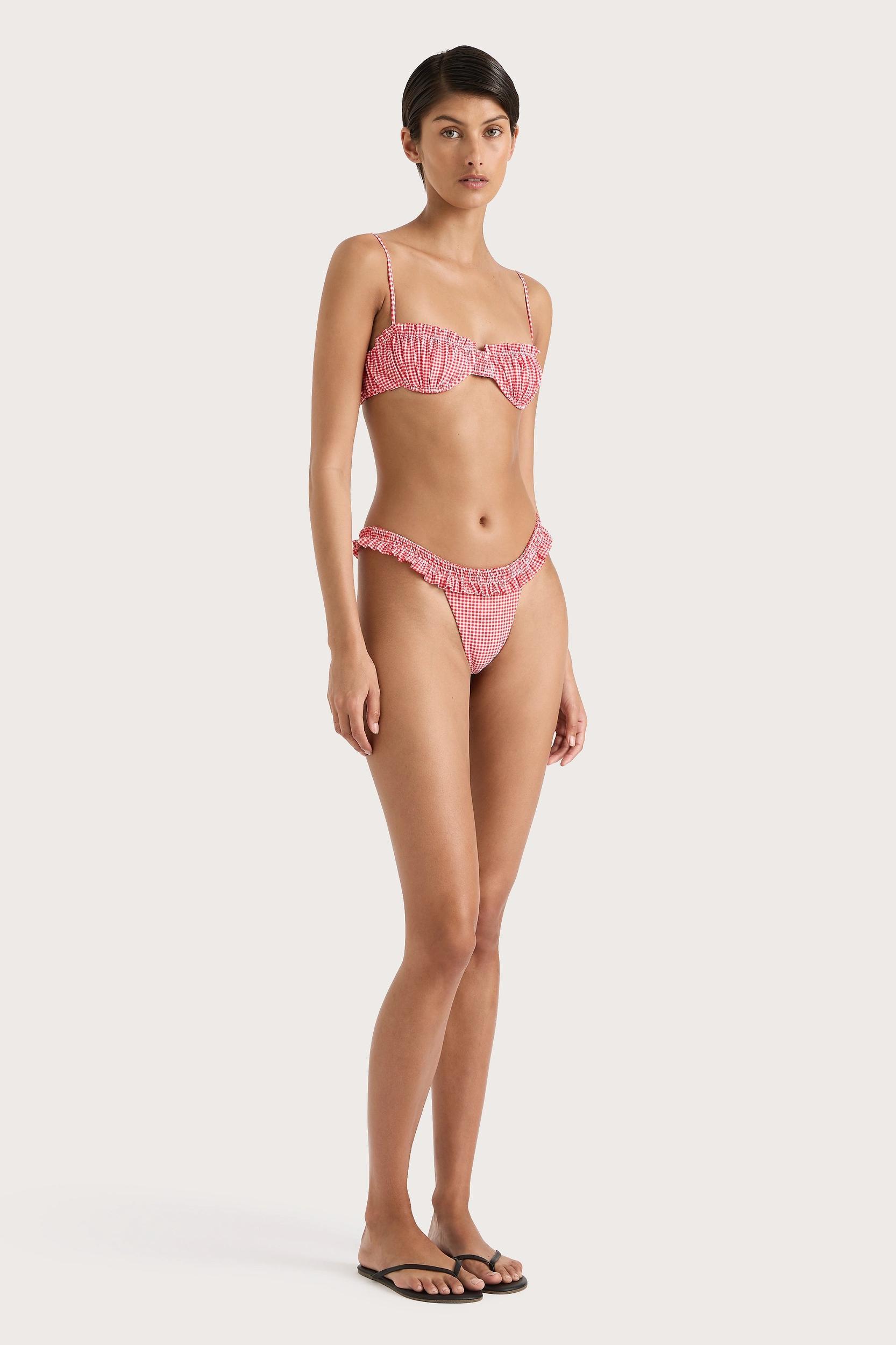 Esterel Bikini Top Gingham Red - Final Sale Product Image