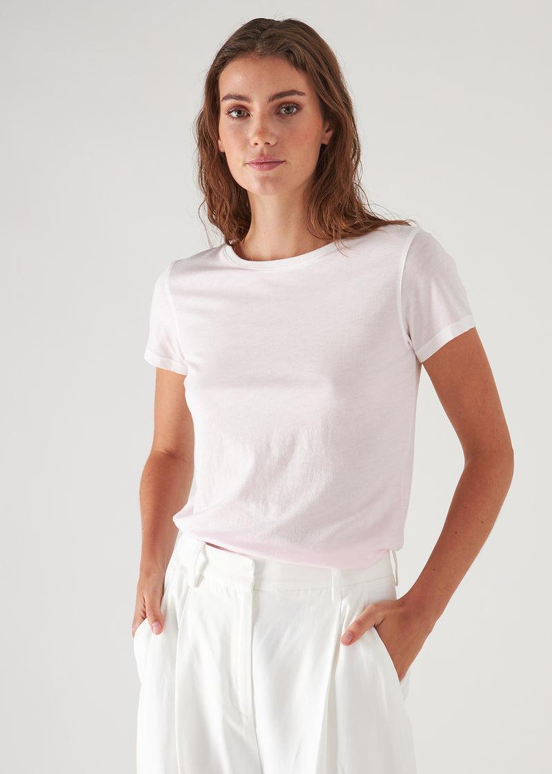 Patrick Assaraf Women's REVERSE SPRAY LIGHTWEIGHT PIMA COTTON T-SHIRT Product Image