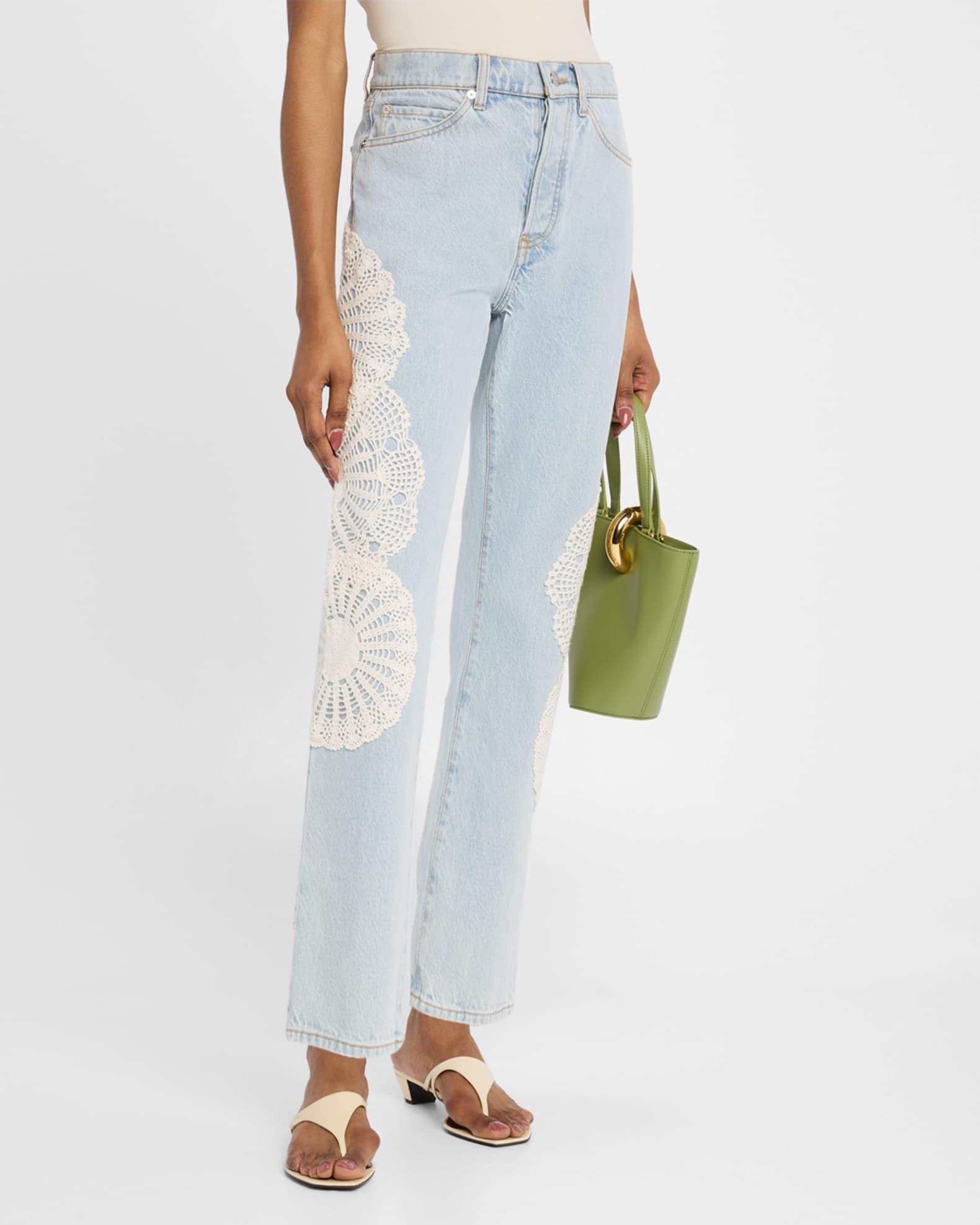 The Crochet Vertical Crop Jeans Product Image