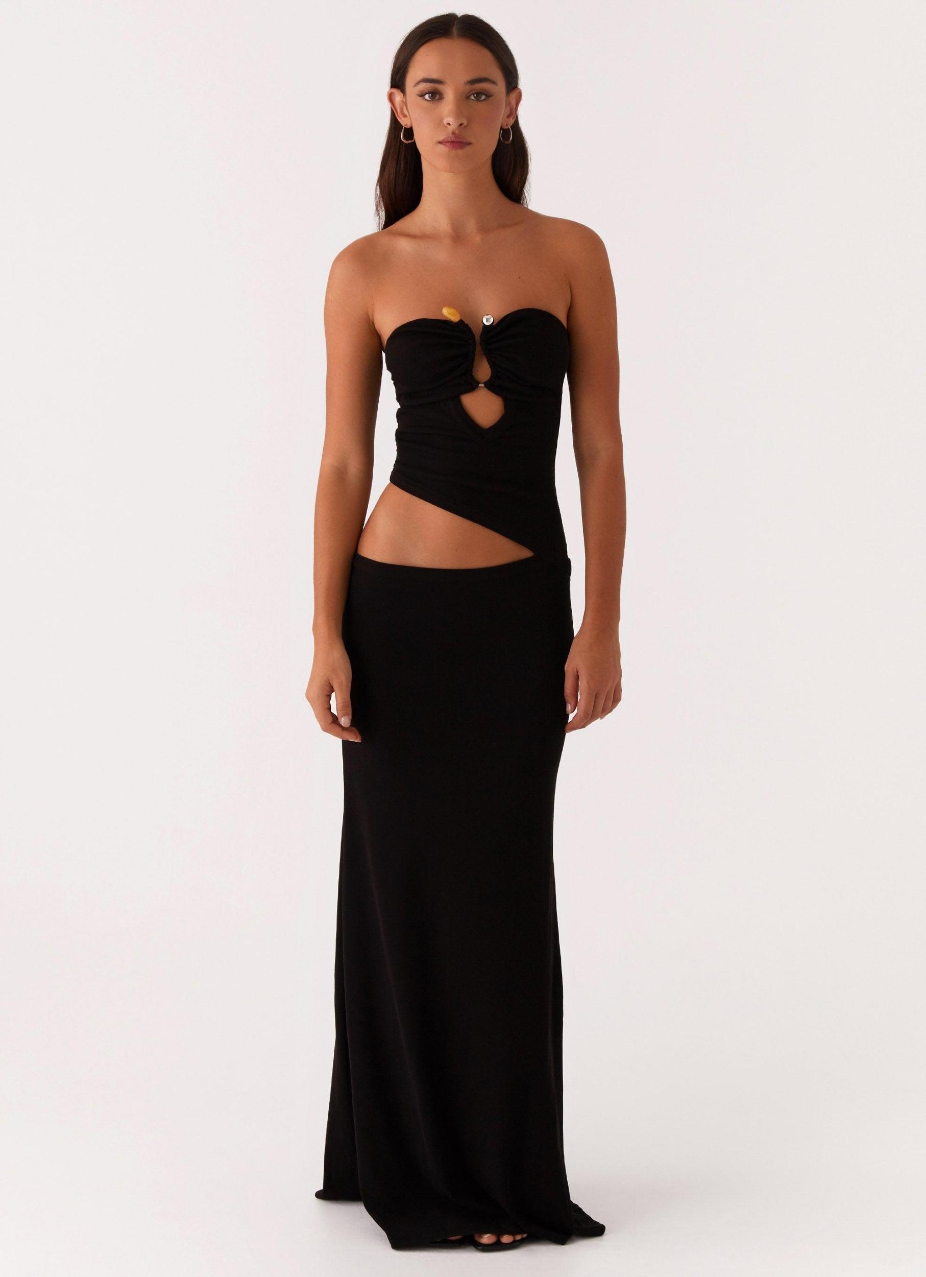 Wild Roses Maxi Dress - Black Product Image