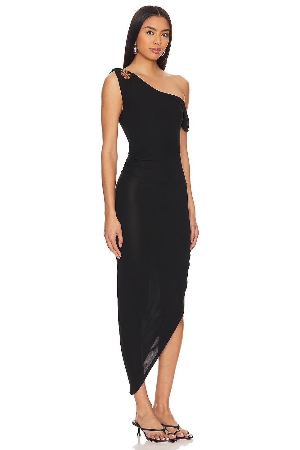 Louisa Brooch Dress - Black Asta Resort Product Image