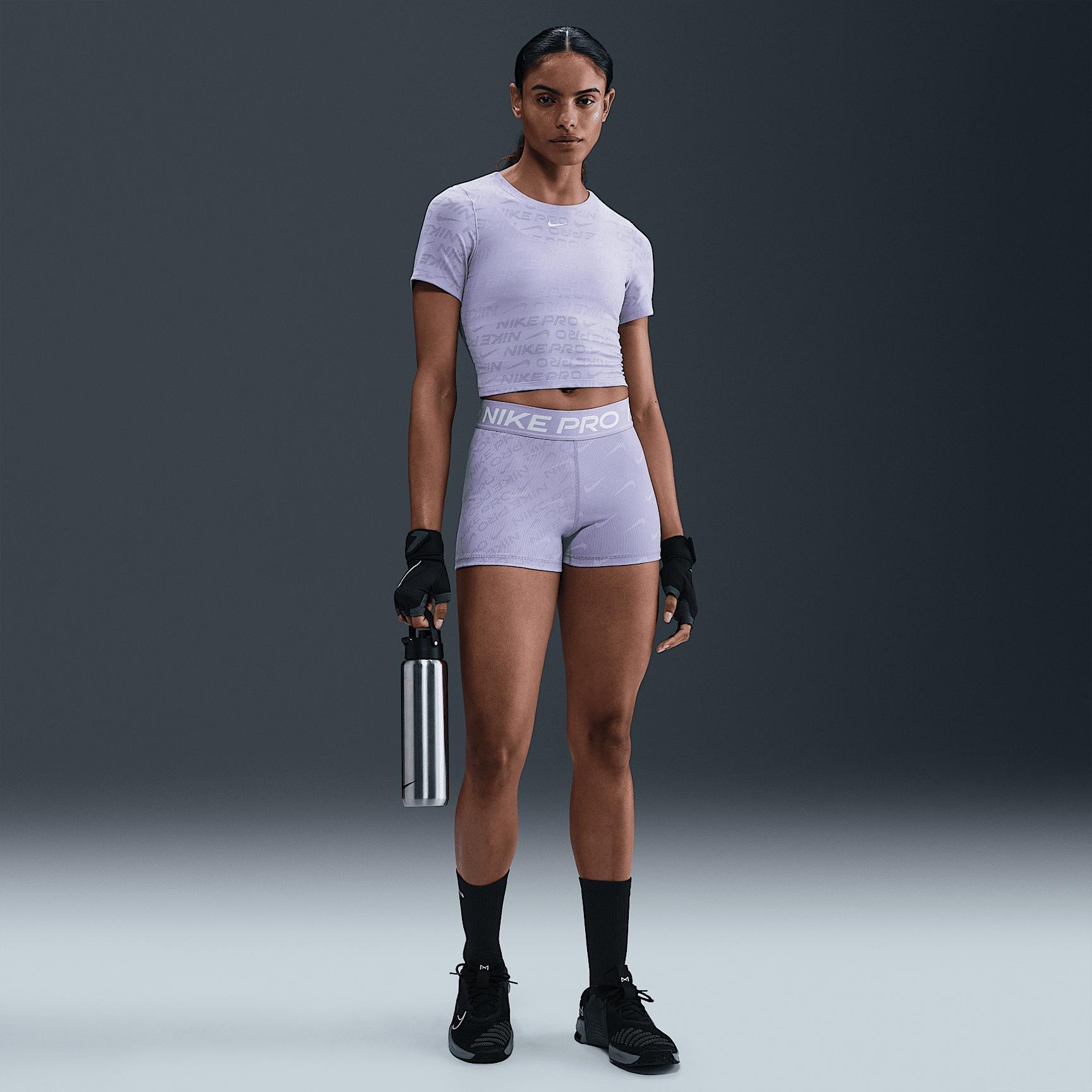 Nike Pro Women's Dri-FIT Short-Sleeve Cropped Jacquard Top Product Image