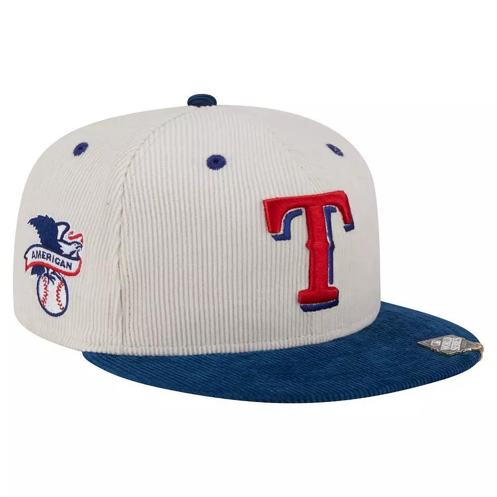 Men's New Era Cream/Royal Texas Rangers Two-Tone Corduroy 59FIFTY Fitted Hat, Size: 6 7/8, Beige Product Image